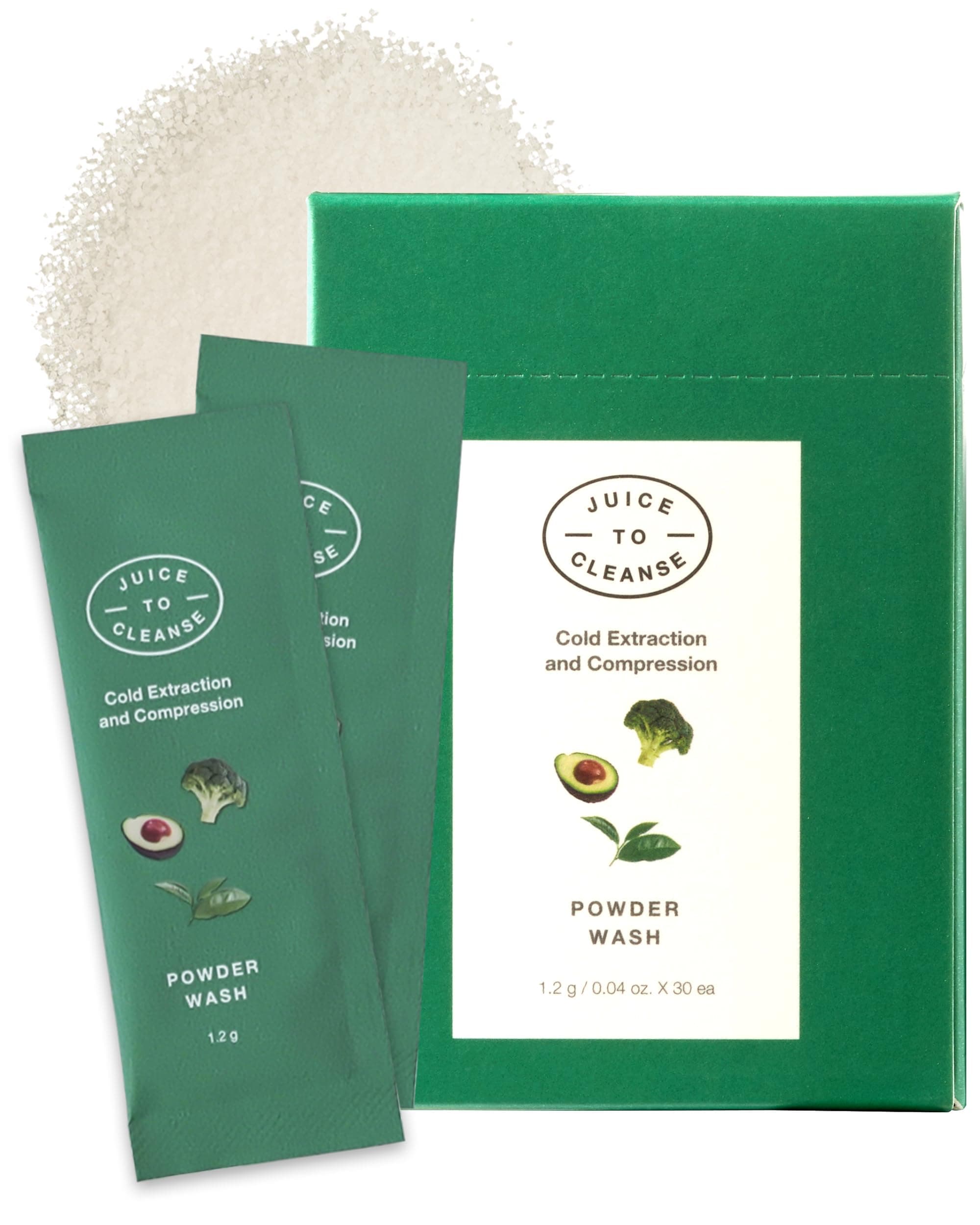 Powder Wash 1.2g 30ea - Natural Corn Starch & Papaya Enzyme Powder Facial Scrub & Pore Clean Cleanser, Washes off Dead Skin Cells, Vegan, Paraben Free