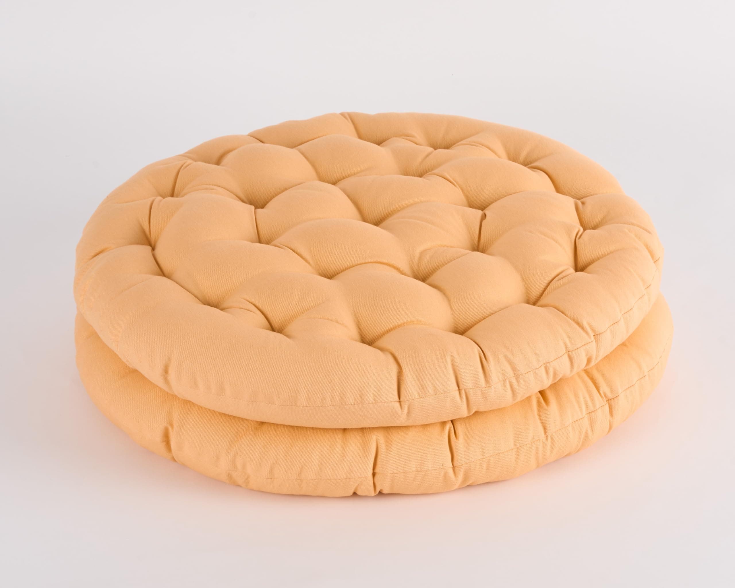 SKANDA FAB Premium Cotton Floor Seating Cushion | Luxurious Comfort & Microfiber Fill 60X60 CM Large Size for Meditation | Floor Cushions | Pooja | Living Room | Pets | Outdoor Peach Fuzz Pack of 2