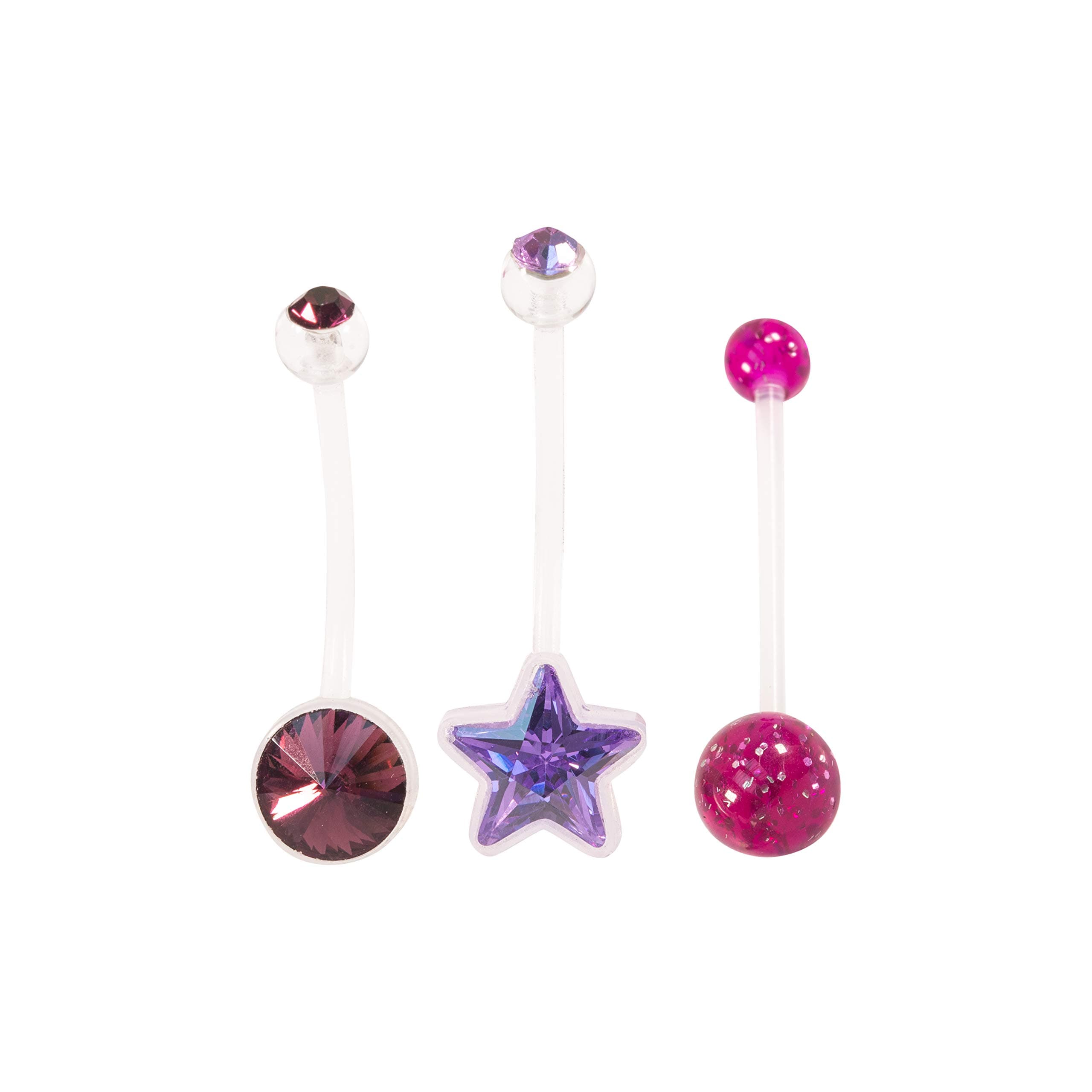 Loving My BumpVarious Sets of Pregnancy Maternity Belly Navel Bar Bioflex/Plastic Flexible PFTE Body Piercing Jewellery bars/rings