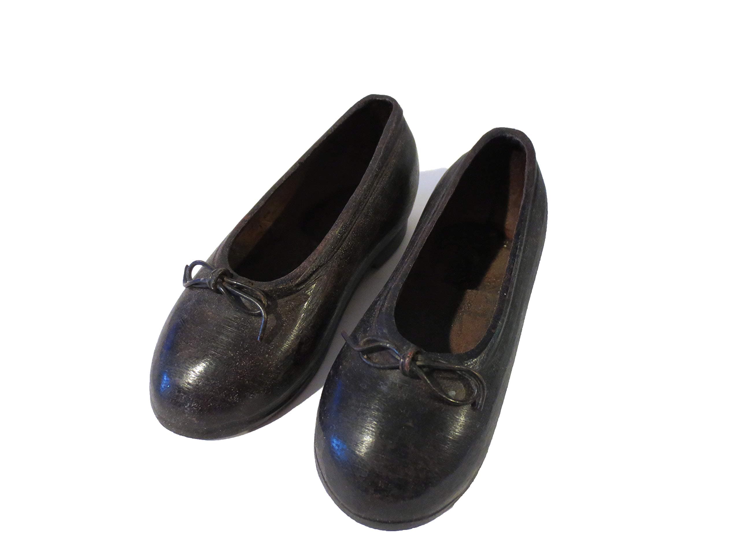 Victorian Trading Co. Pair of Metal Keepsake Shoes Brown Finish
