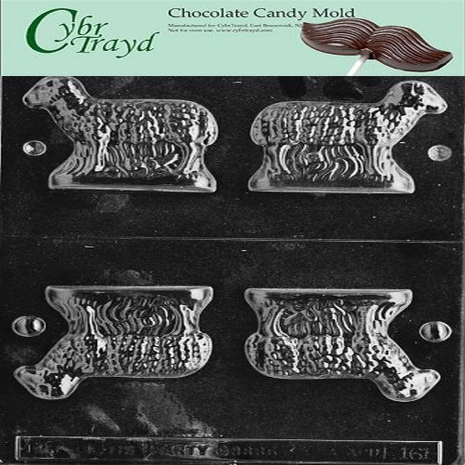 Cybrtrayd Life of the Party 3D Standing Lamb Easter Chocolate Candy Mold in Sealed Protective Poly Bag Imprinted with Copyrighted Cybrtrayd Molding Instructions