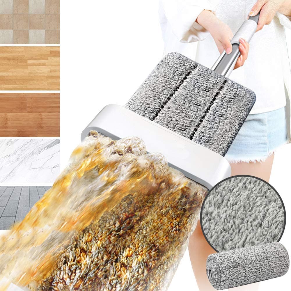 Microfiber Mop for Floor Cleaning Hardwood Floor Mop with Self Wringing Laminate Vinyl Tile and Wood Floor Cleaner Mop Dry Wet Mop
