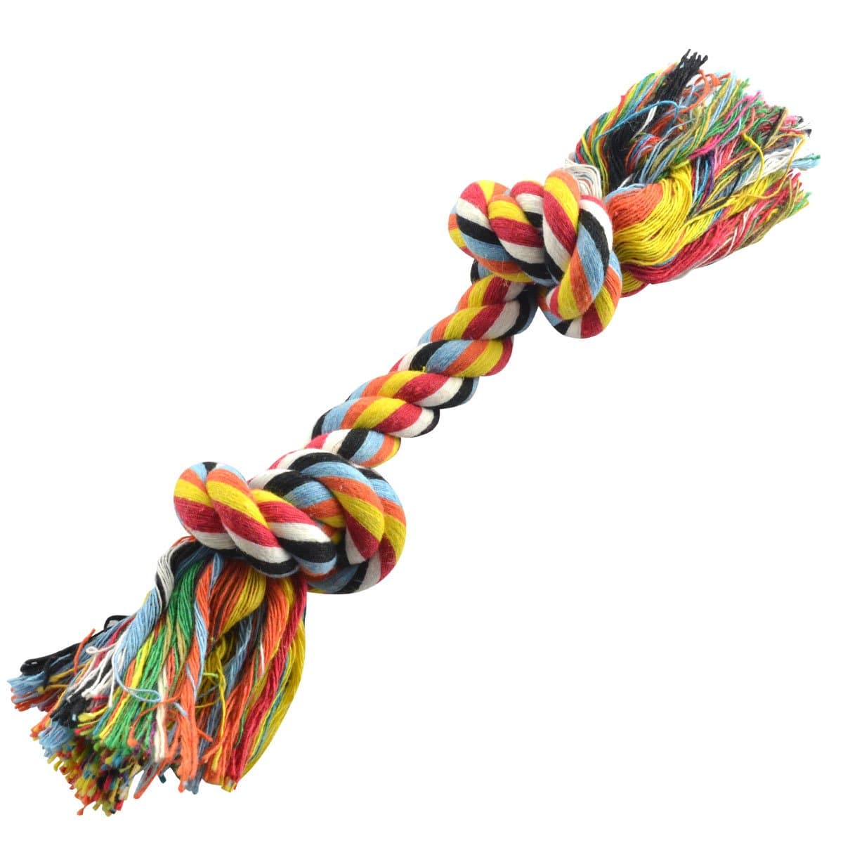 Dogloveit Cottonblend Color 2-knot Rope Tug Bone Puppy Dog Toy - 4" Length
