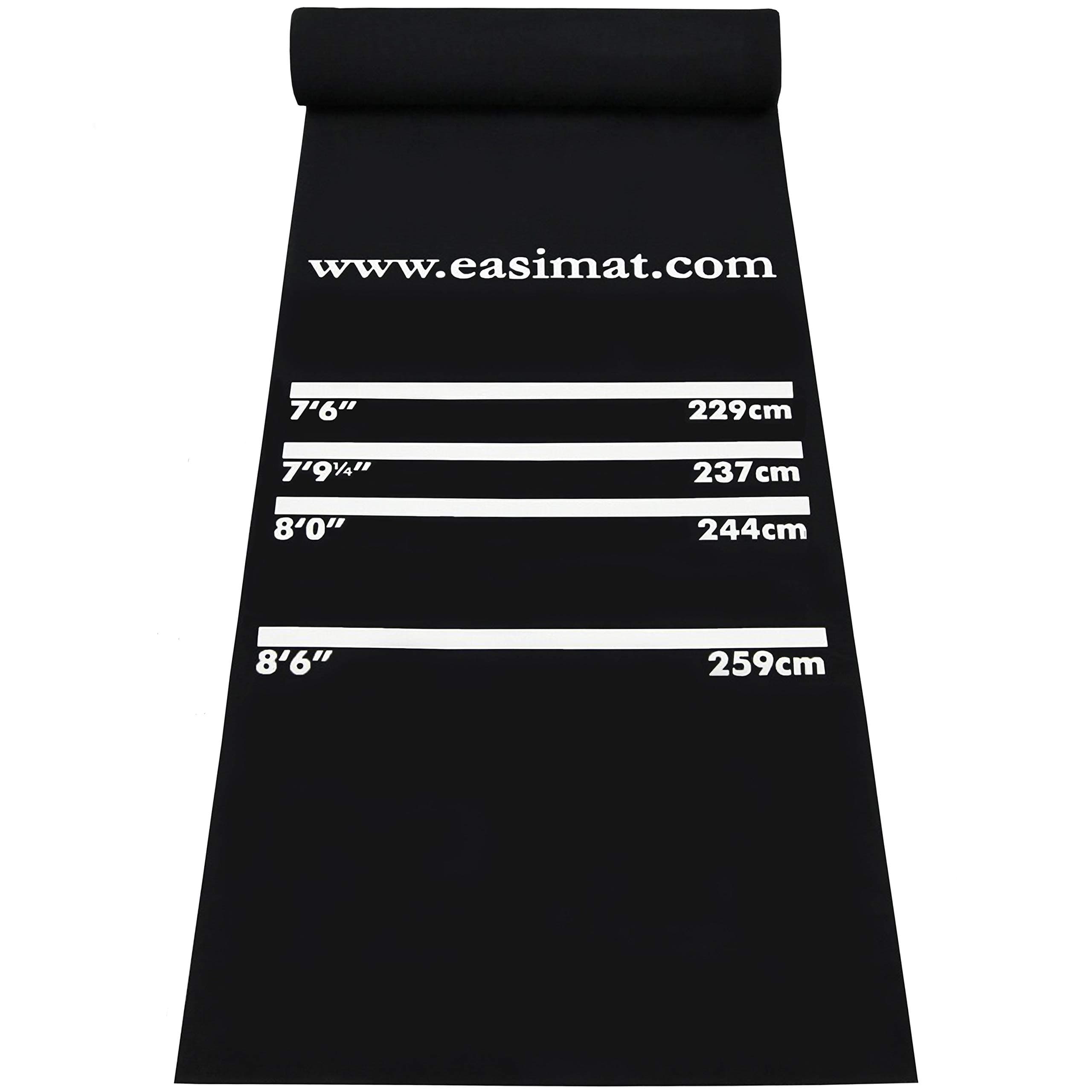 Professional Darts Mat, Heavy Duty Rubber, 3 x 0.61 m, Black, Multiple Throwing Distances