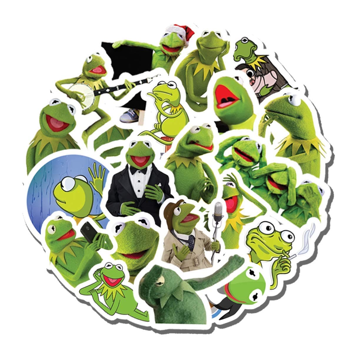 20 PCS Stickers Pack Kermit Aesthetic Meme Vinyl Colorful Waterproof for Water Bottle Laptop Scrapbooking Luggage Guitar Skateboard