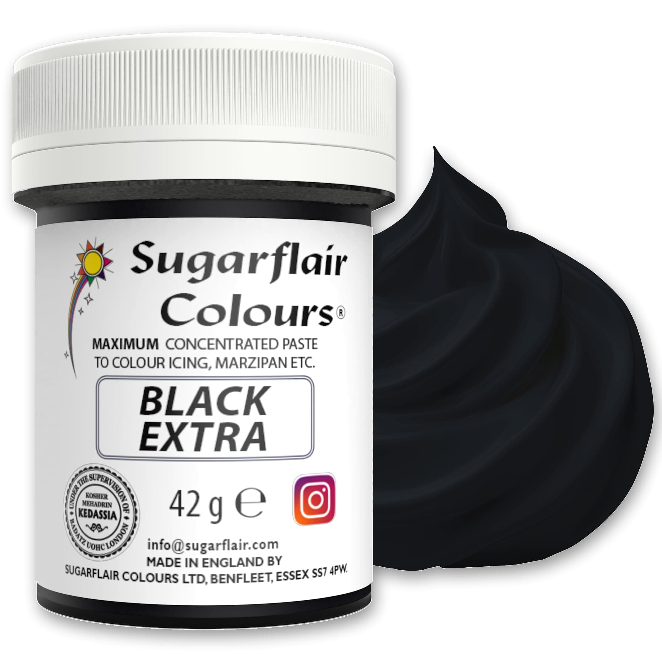 Sugarflair Maximum Concentrated Paste Edible Food Colouring 42g - Black Extra