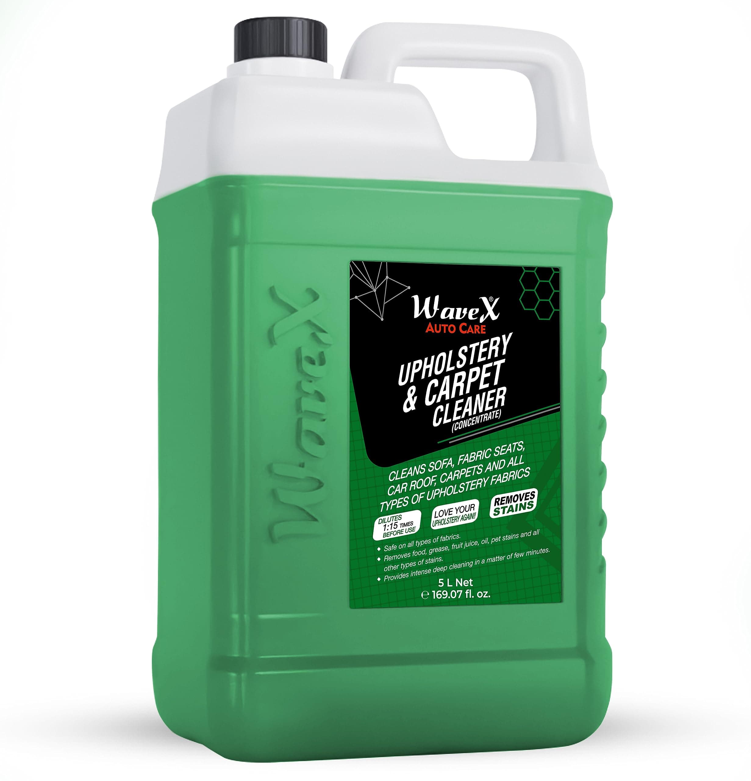 Wavex Upholstery & Carpet Cleaner (5L) | Can be Used as a Car Interior Cleaner for Car Seat Cleaner, Sofa Cleaner, Carpet Cleaner, Car Roof Cleaner & More