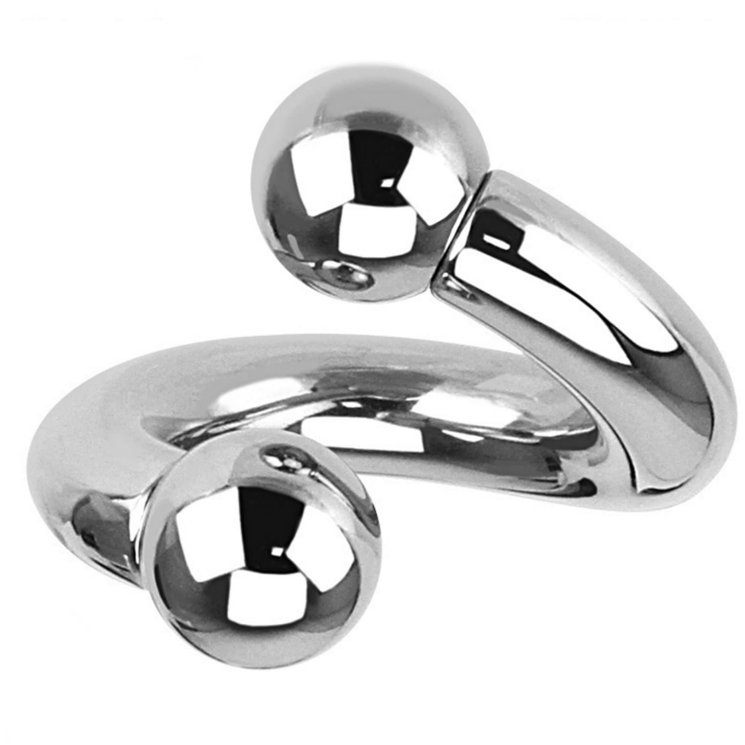 BYB BarbellsInternally Threaded Stainless Steel Twist with Ball Ends for Stretched Piercings