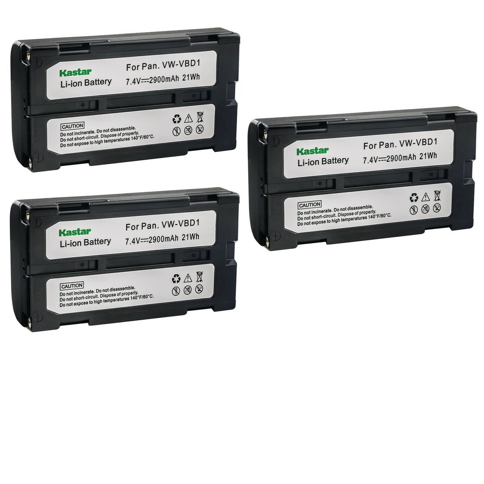 Kastar 3-Pack VW-VBD1 Battery Replacement for Hitachi VM-BPL13, VM-BPL13A, VM-BPL13J, VM-BPL27, VM-BPL27A, VM-BPL30, VM-BPL60 Battery, VM-645LA, VM-945LA Charger, Hitachi VM-D, VM-E, VM-H Series