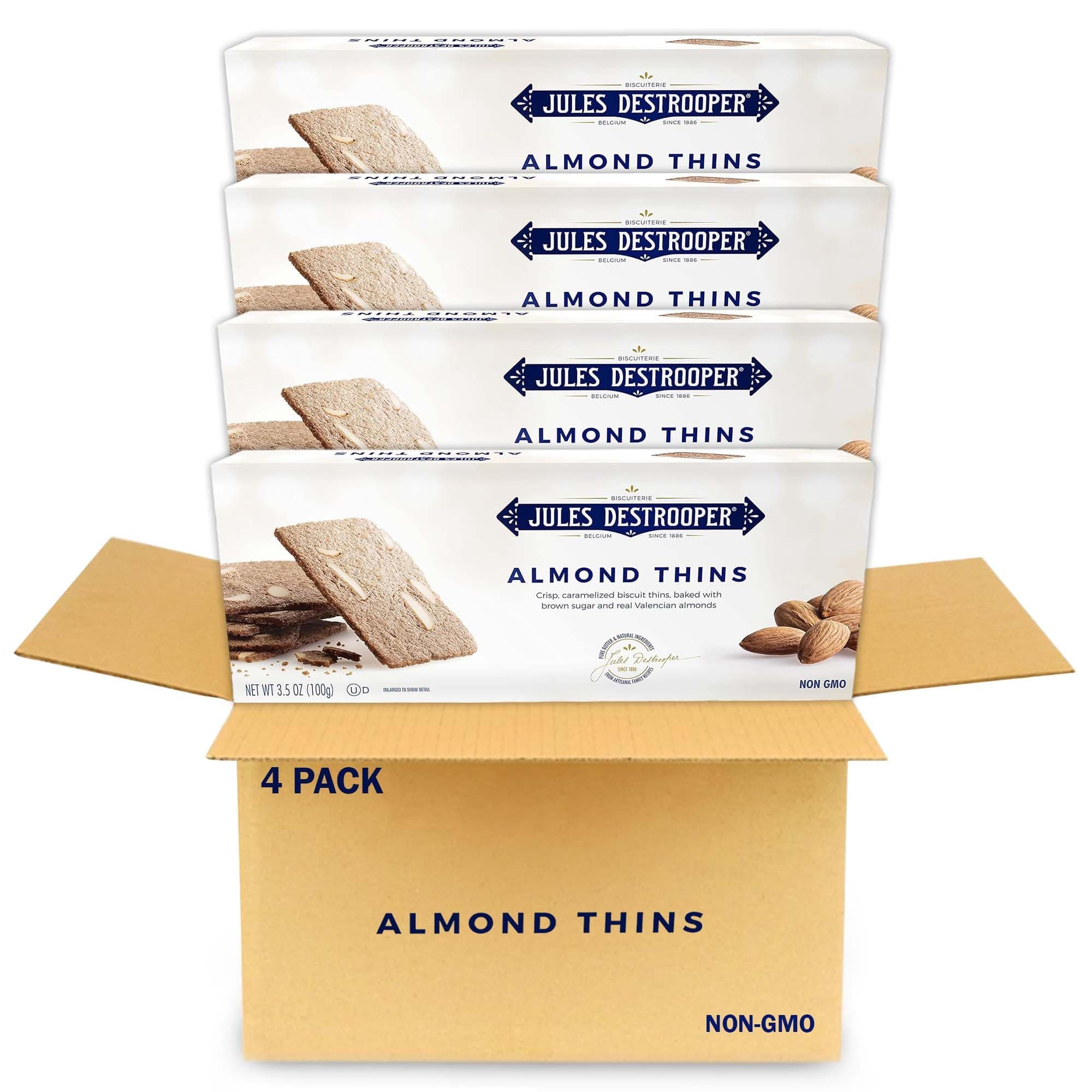 Jules Destrooper Cookie Thin Almond (Pack of 4)