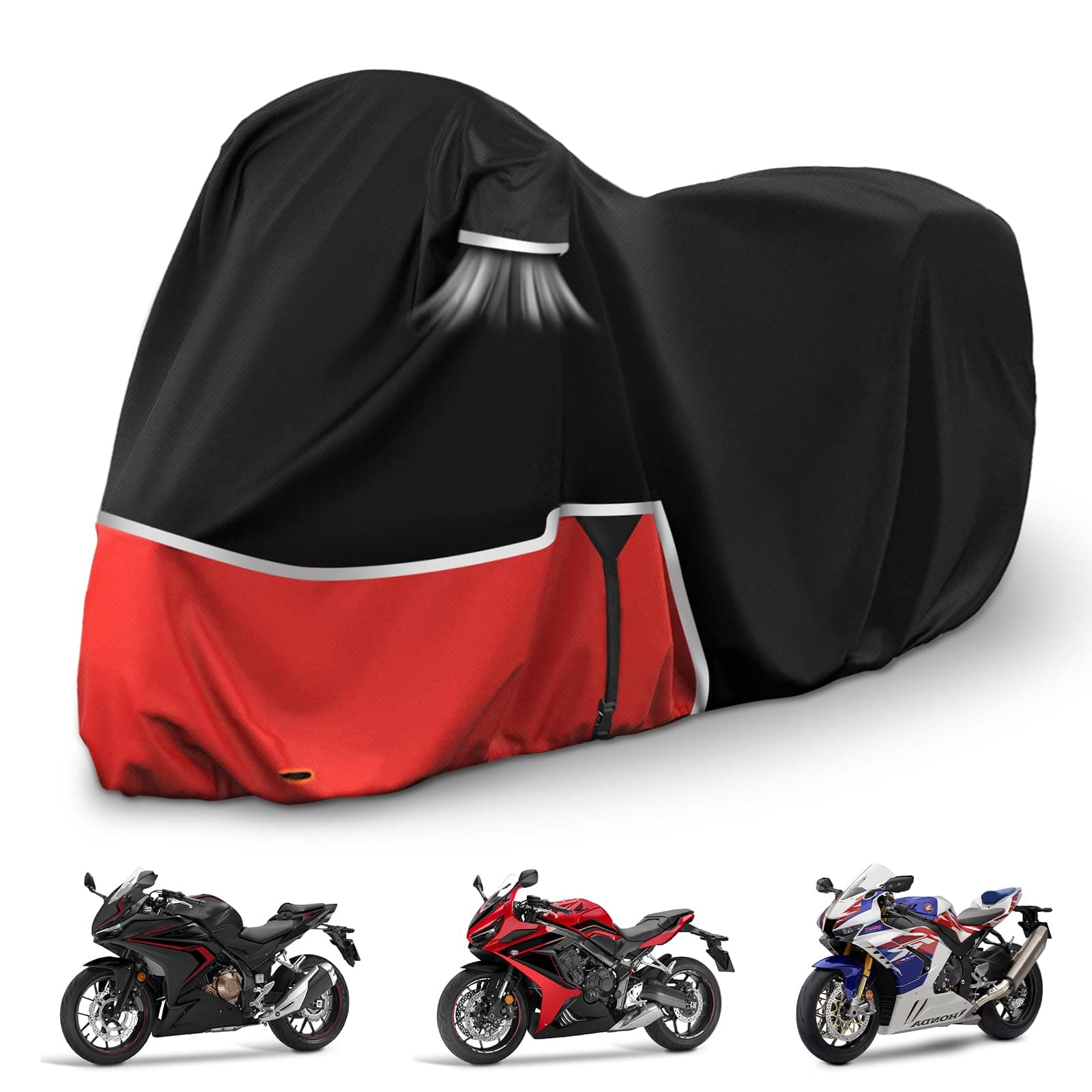 sportuli Waterproof Motorcycle Cover Replace for Honda CBR600RR CBR1000RR /CBR500R CBR650R CB1000R Sport/Standard Model, 420D Oxford Cloth Motorcycle Cover for Snow Rain Dust Protection