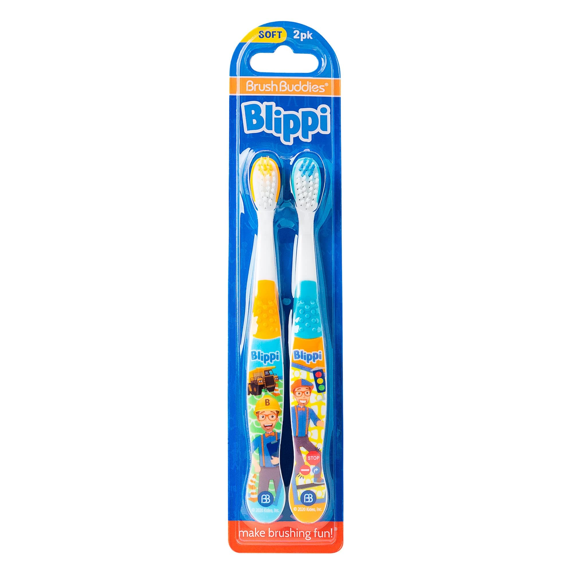 Brush Buddies Blippi Kids Toothbrush Manual Toothbrush for Kids 2-4 Years Old Toothbrush Blippi Kids Toothbrush Soft Toothbrush Pack of 2
