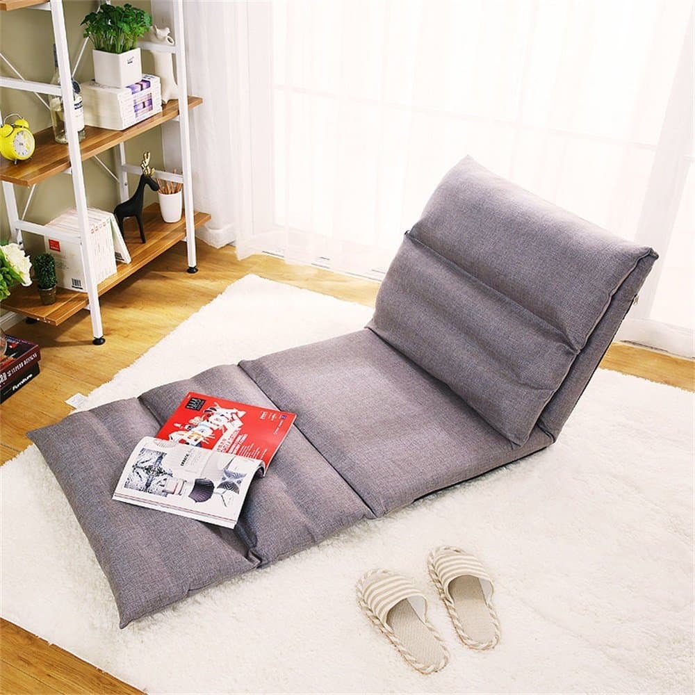 DQMSB Lazy Couch Tatami Foldable Single Small Sofa Bed Computer Chair chair (color : GRAY)