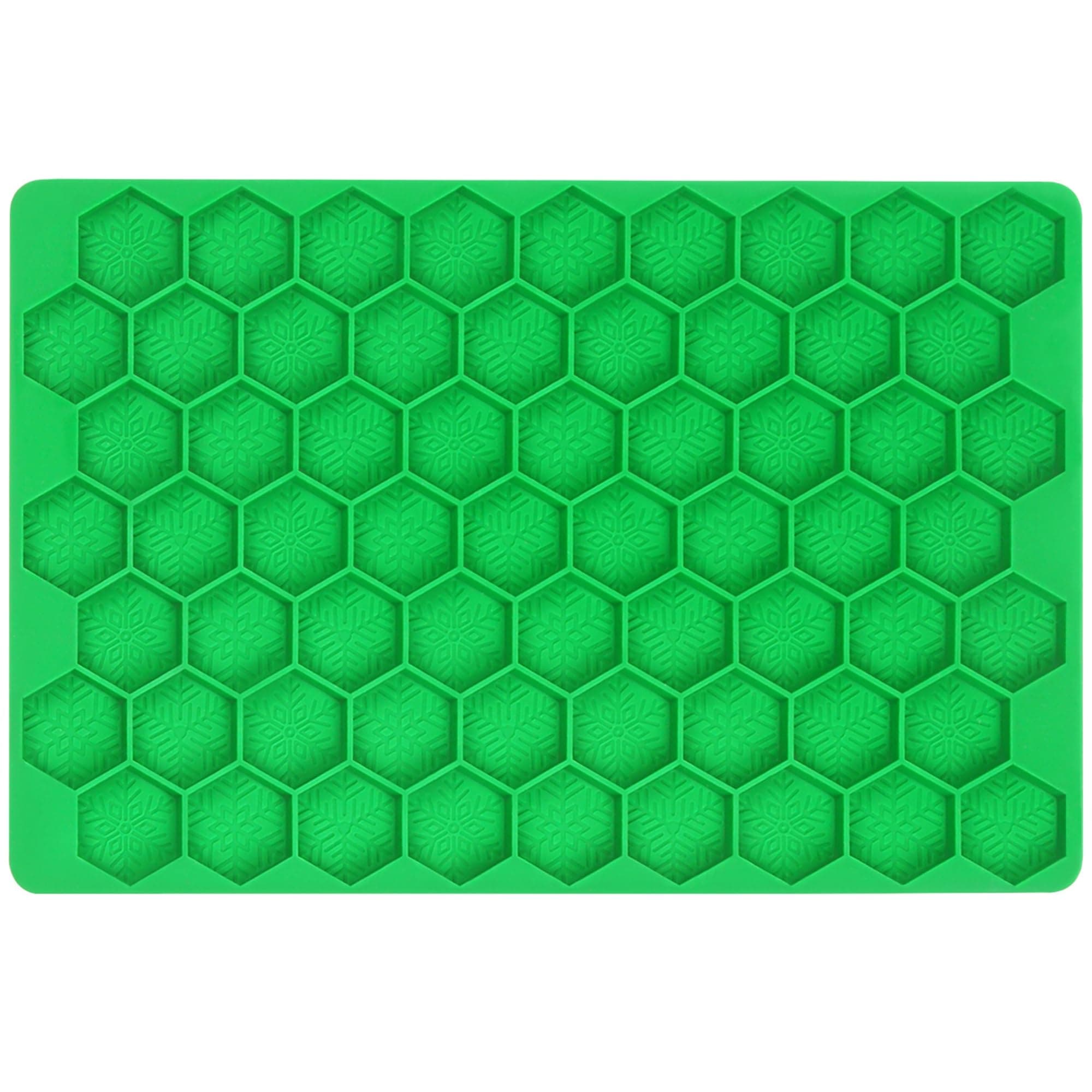 Hexagon Snowflakes Silicone Baking and Candy Mold with Scraper - Christmas Snowflake Molds Silicone for Gummies,Chocolates, Ice Cubes and Homemade Treats