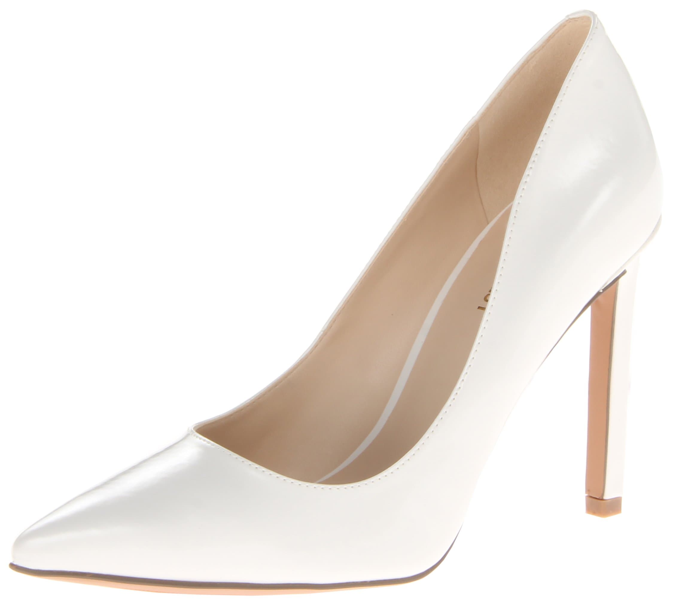 Nine West Women's Tatiana Patent Dress Pump,White,8 M US