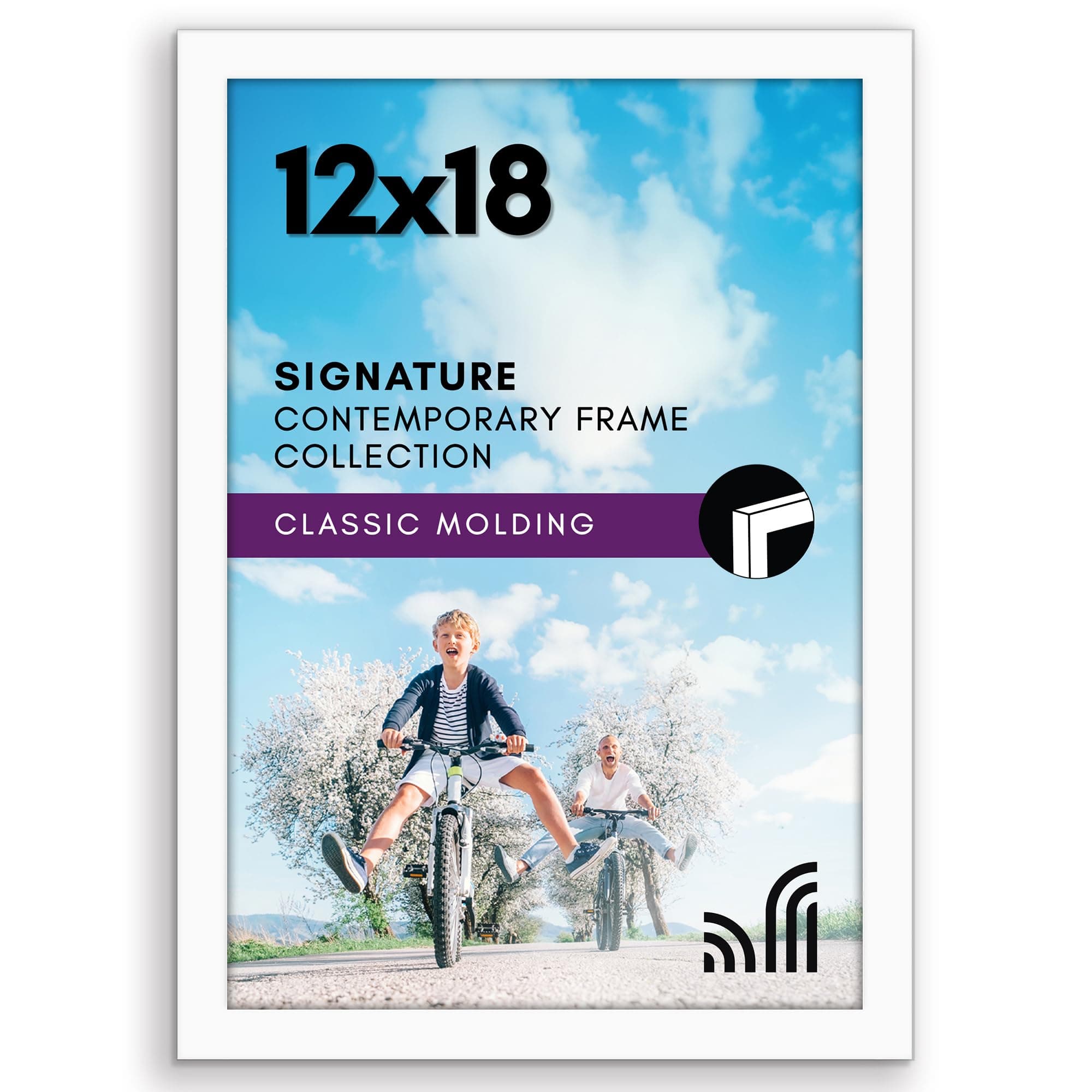 Americanflat 12x18 Poster Frame in White - Composite Wood with Shatter Resistant Glass - Wall Mounted Horizontal and Vertical Formats