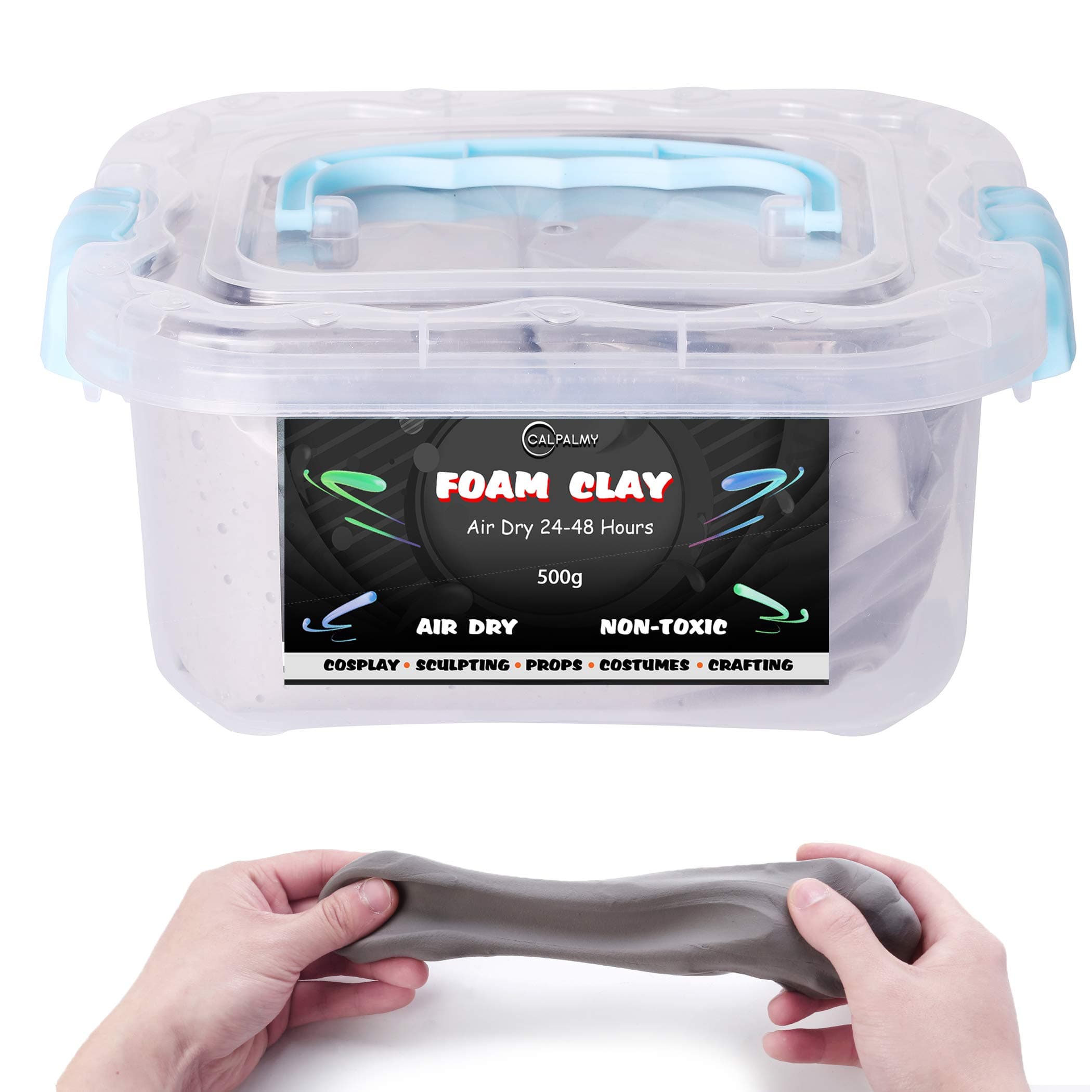 1.1lb Moldable Cosplay Foam Clay (Grey) – High Density for Intricate Designs | Air Dries to Perfection for Cutting with a Knife or Rotary Tool, Sanding or Shaping