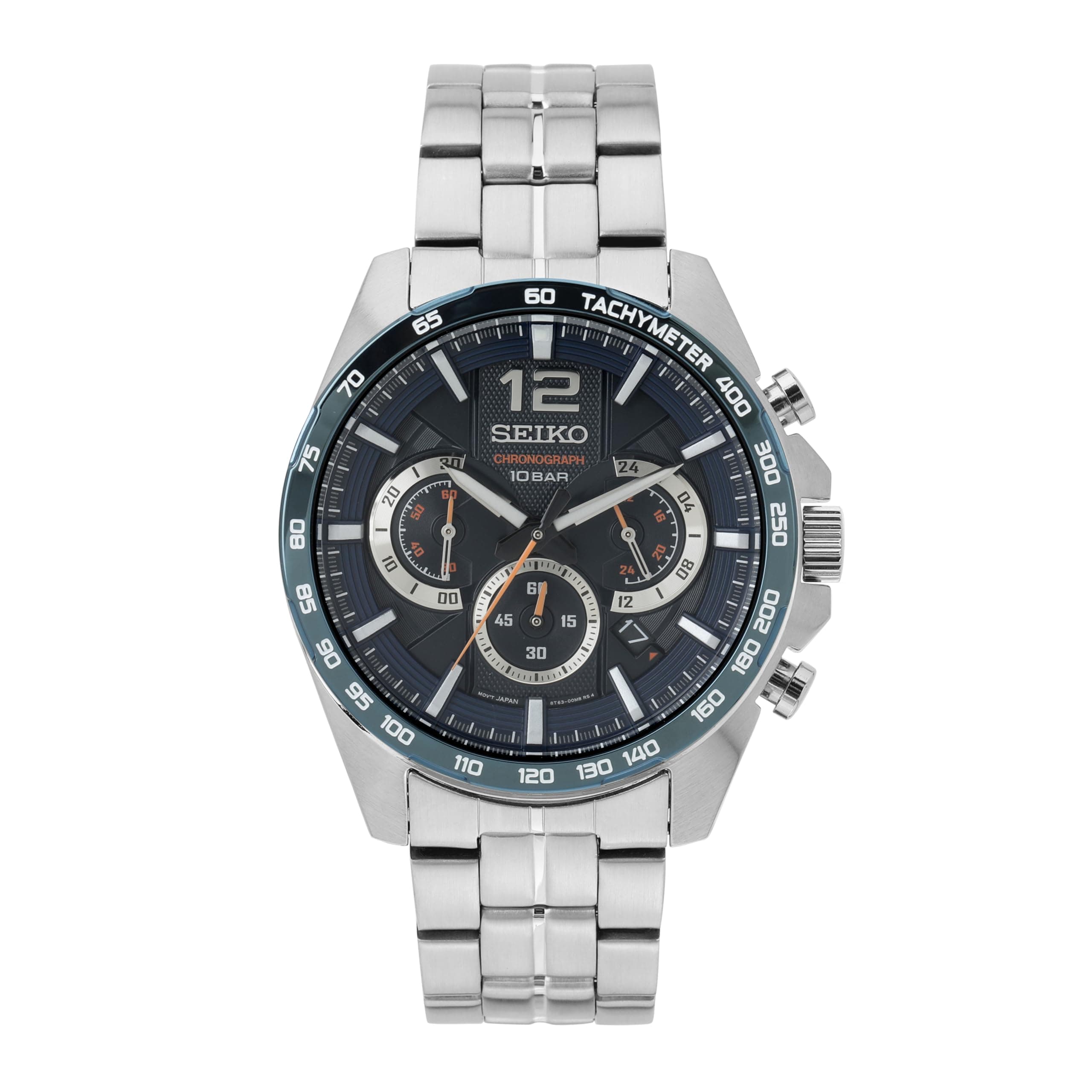 Seiko Men's Quartz Watch Stainless Steel with Silicone Strap