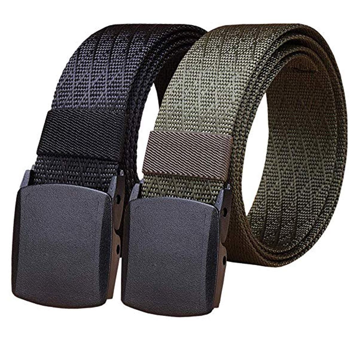 Unisex Nylon & Canvas Waist Belt (BLT064_02_Black & Green)