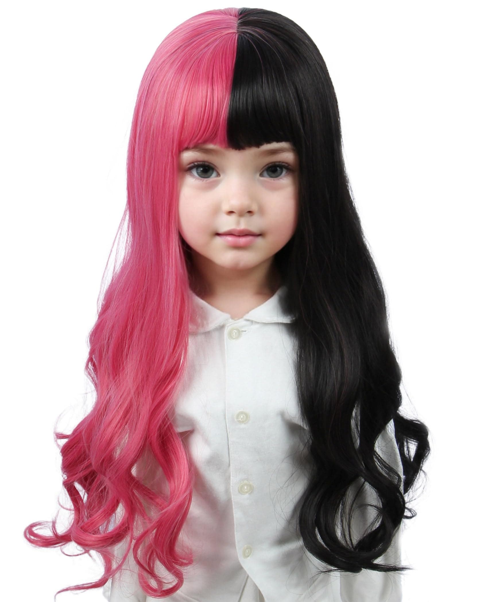 Kids Pink and Black Wig Halloween Costume Cosplay Wig for Child