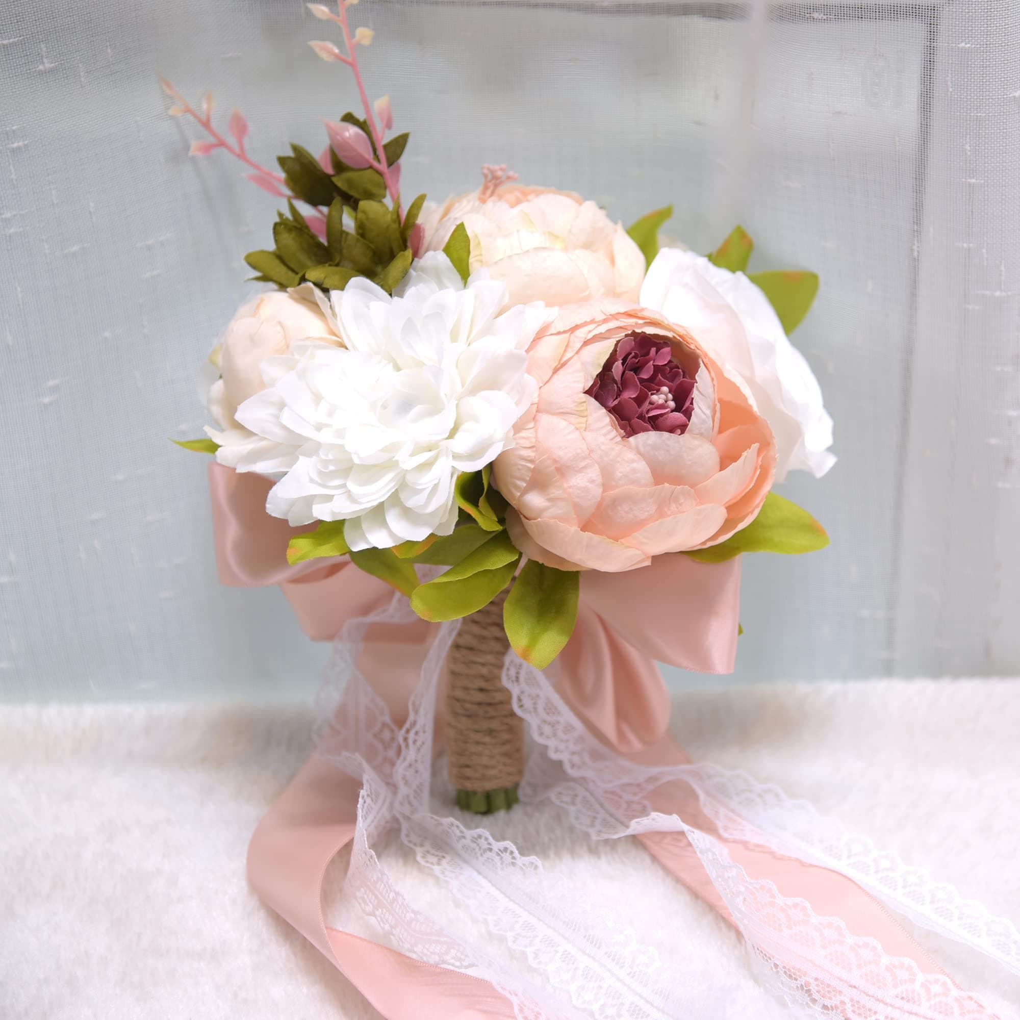 Eternal Ange Small Wedding Bouquet Bride Bridal Bouquets Bridesmaid Bouquet Artificial Flowers Valentine's Day Confession Party Church