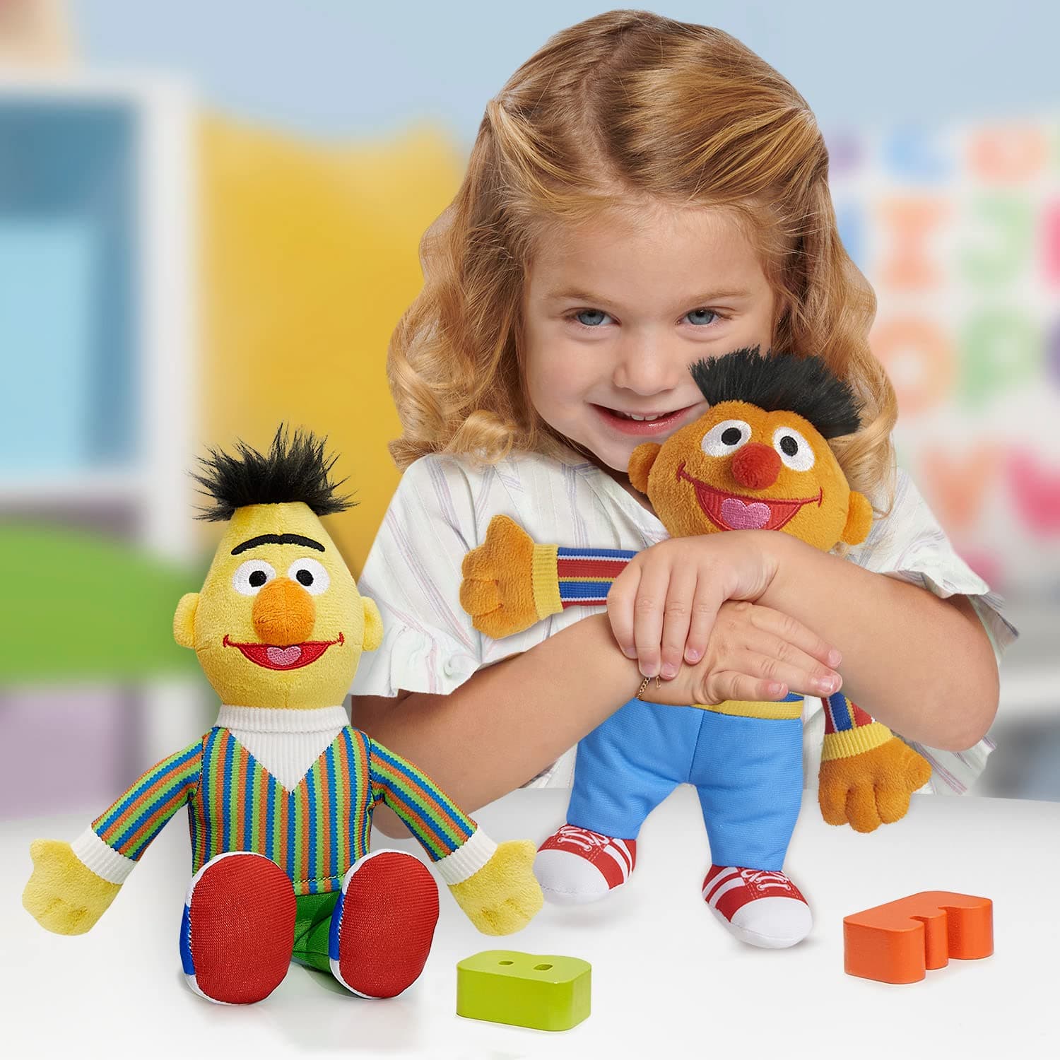 Sesame Street Friends Bert and Ernie 8-inch 2-Piece Sustainable Plush Stuffed Animals Set, Officially Licensed Kids Toys for Ages 18 Month, Gifts and Presents by Just Play