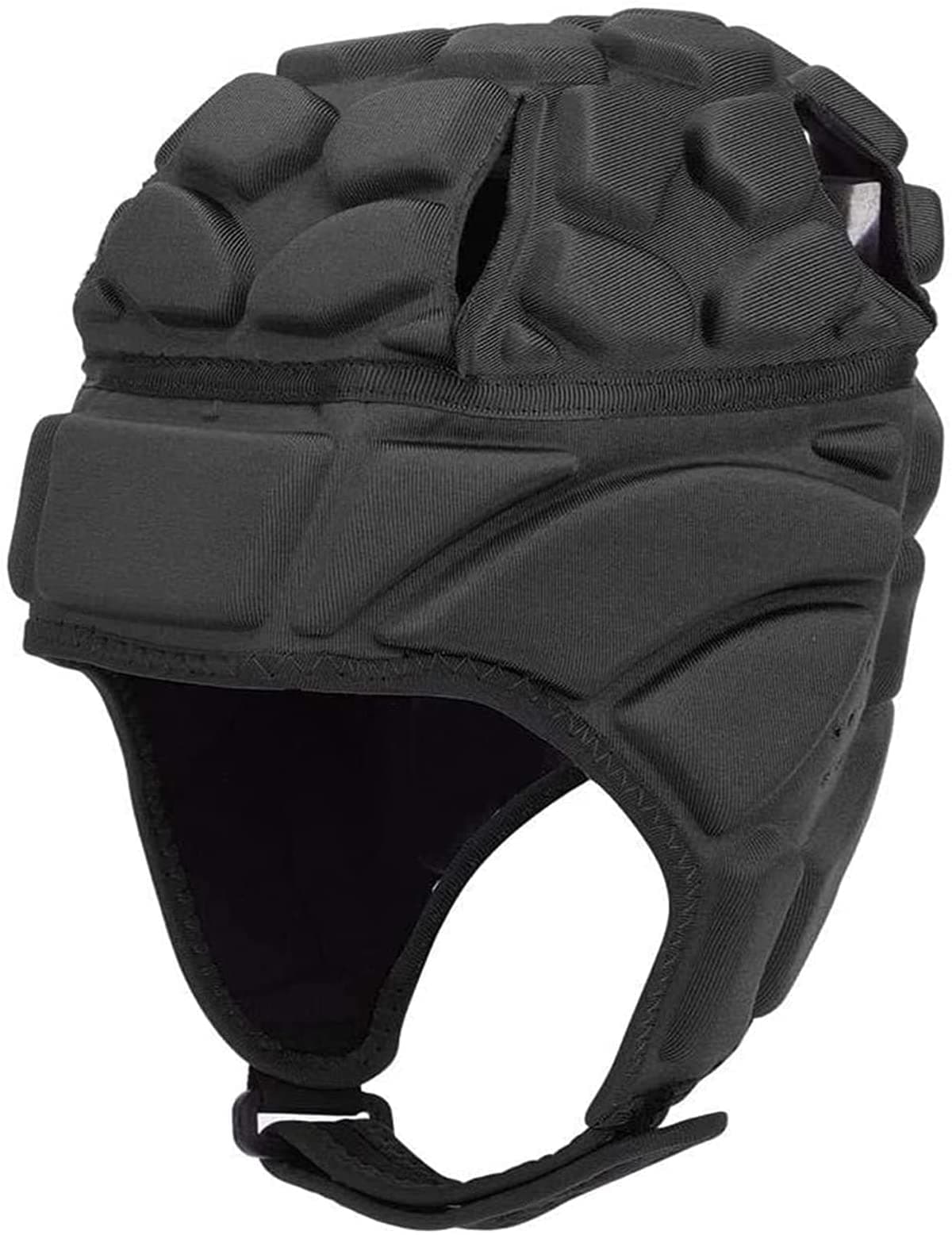 Soft Shell Rugby 7v7 Football Helmet Foam Padded Scrum Cap Headgear Autism Safety Bump Hat Head Support Protector Adjustable Flag Football Soccer Goalie Helmet for Youth Kids Adults