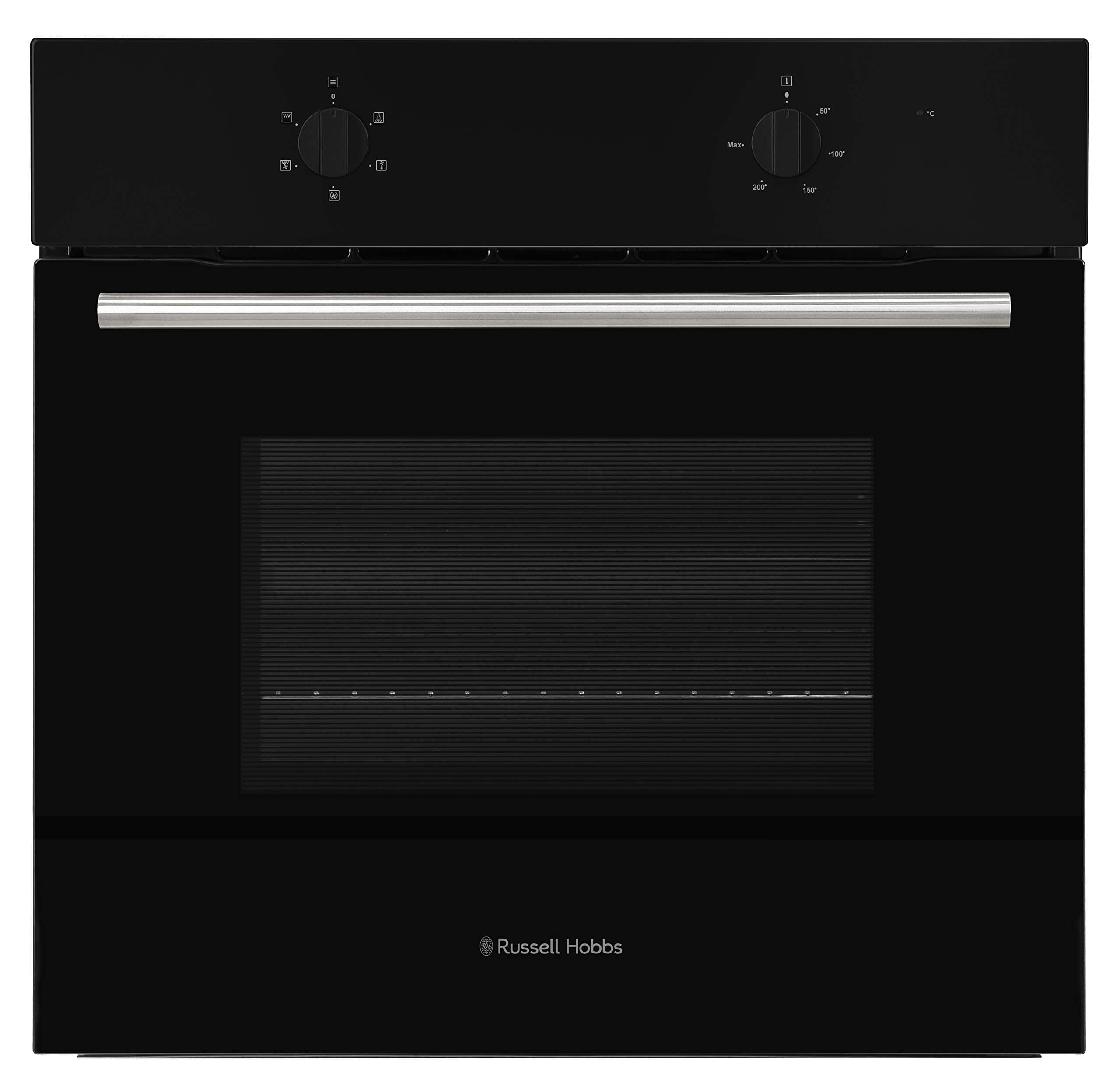 Russell Hobbs 65L, 60cm Wide, Single Electric Fan Oven in Black, RHFEO6502B [Energy Class A]