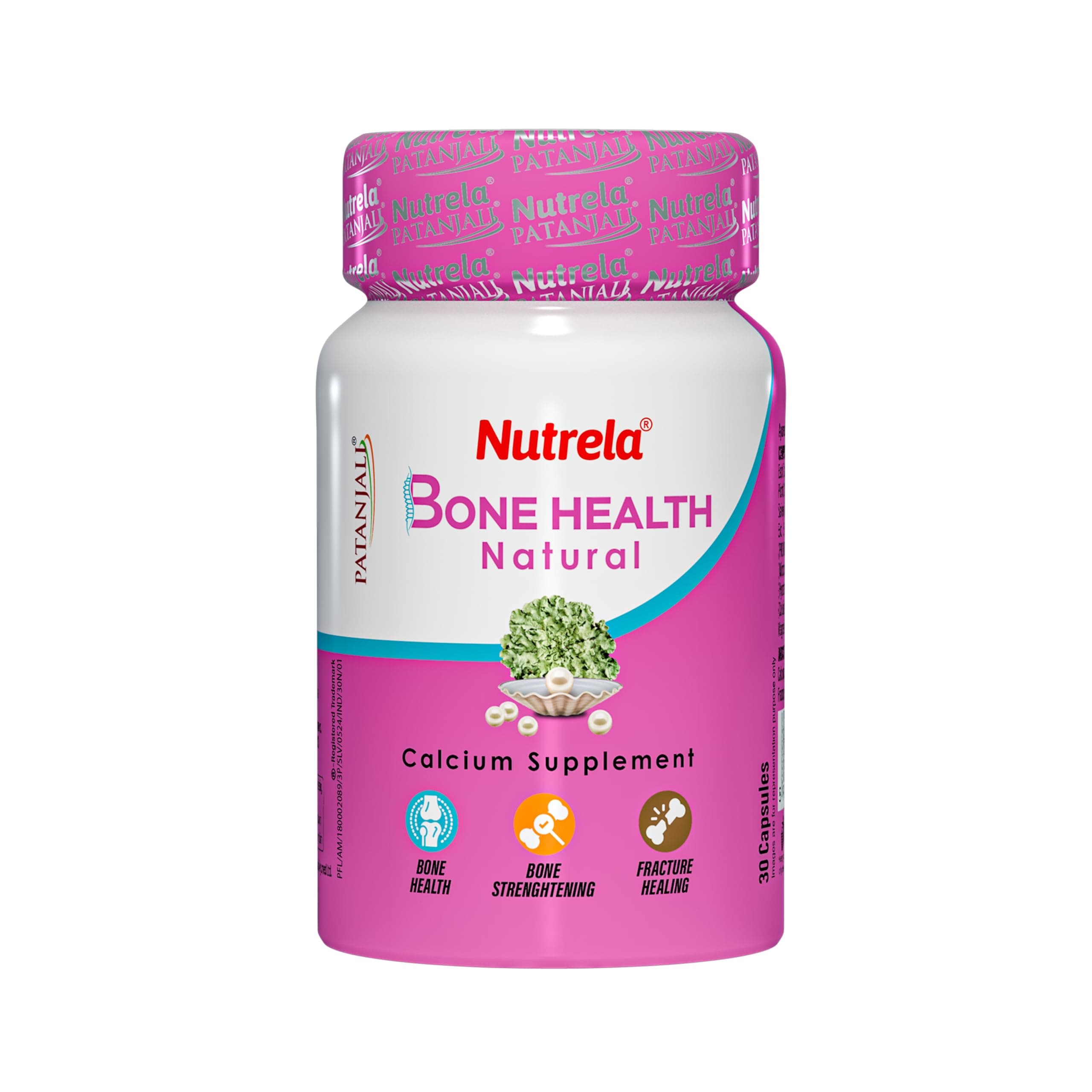 Nutrela Bone Health Natural Calcium for Supplement for Women | Ayurvedic Calcium for Men | For bone Health | Joint Health | 30 Capsules