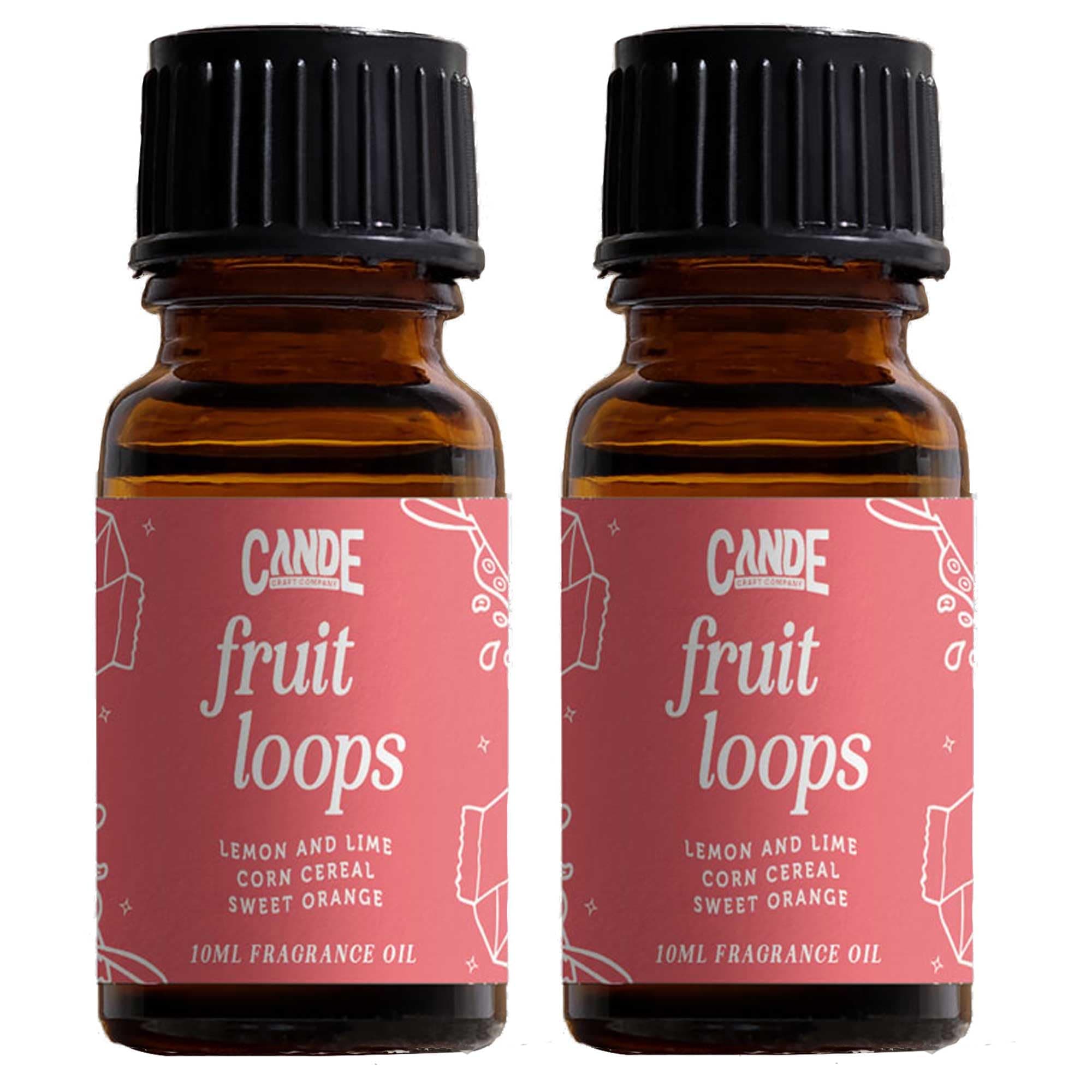 CANDECraftCo Premium Fragrance Oil – Diffuser Oils Fragrances Scented for Home, Candle Soap Making Supplies, Aromatherapy Blends for House (0.34 Fl Oz) (2-Pack, Fruit Loops)