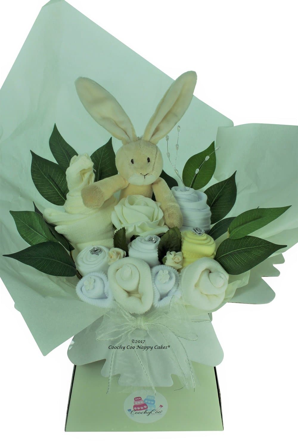 Unisex Baby Clothes Bouquet Gift with Toy - Free Delivery (Neutral)