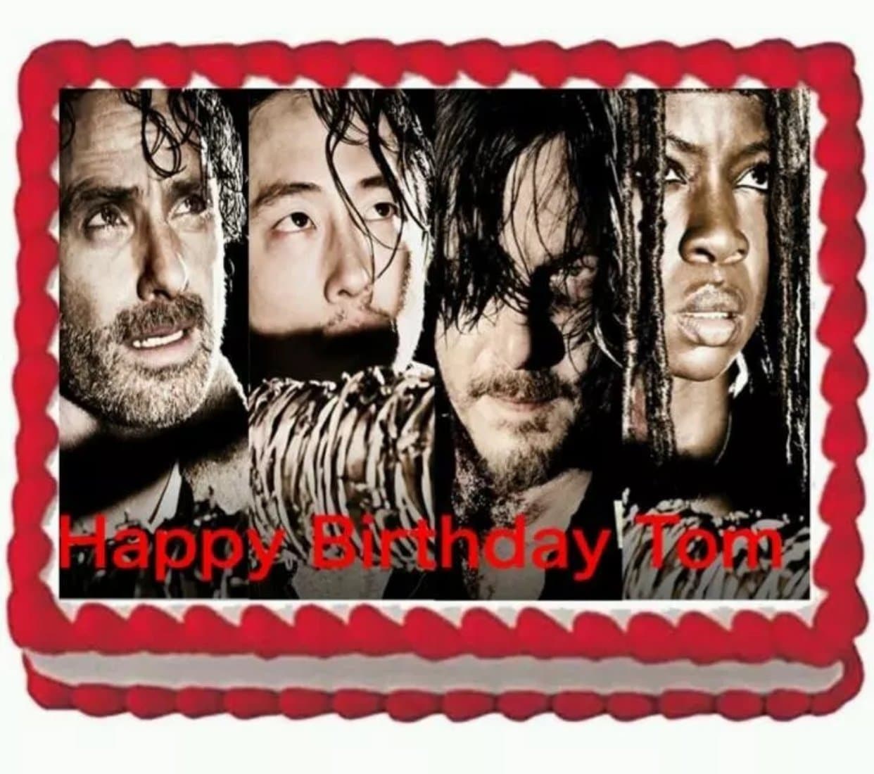 Walking Dead Edible Cake Image 1/4 sheet