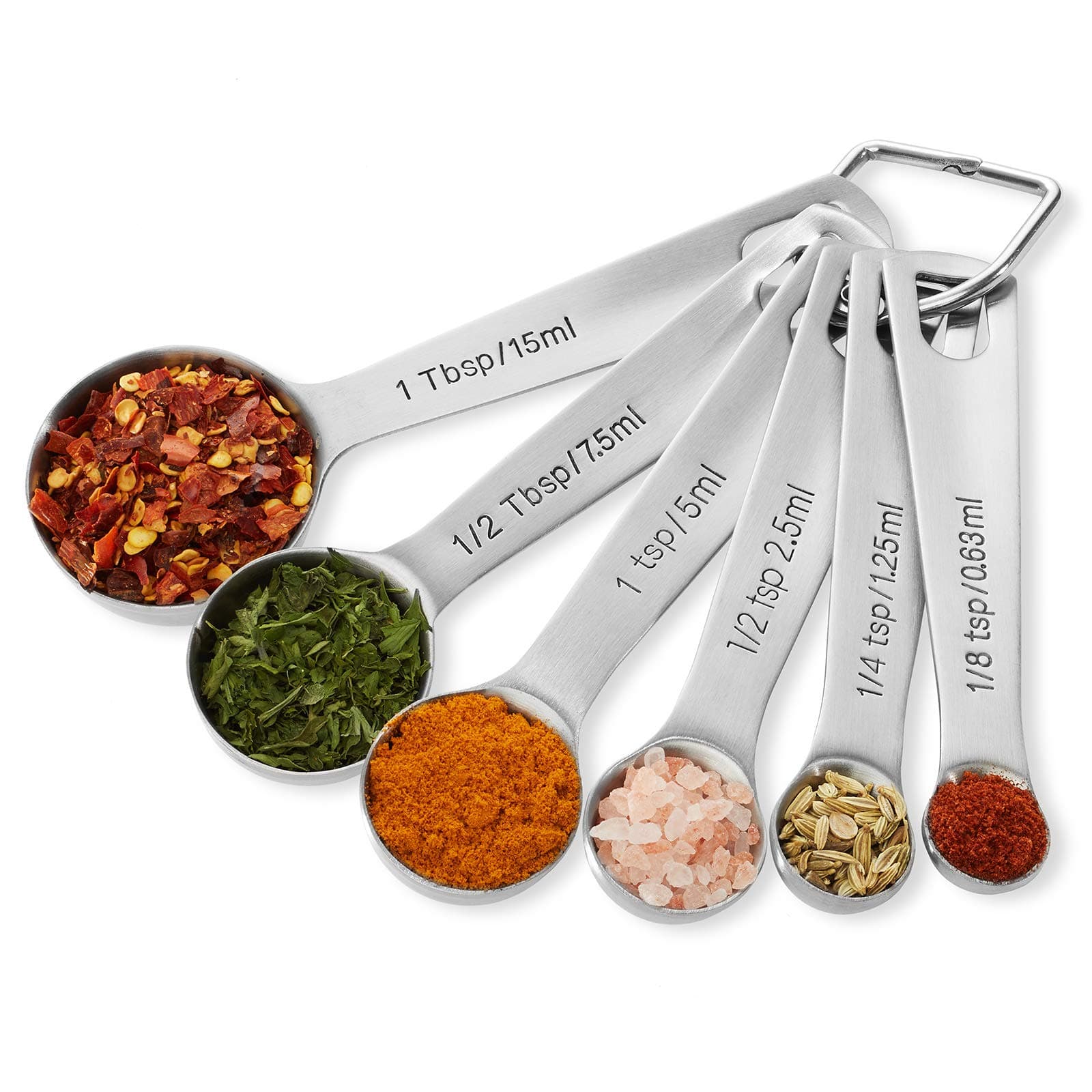 Last Confection Stainless Steel Measuring Spoons, Set of 6 for Dry Spices and Liquid Cooking & Baking Ingredients
