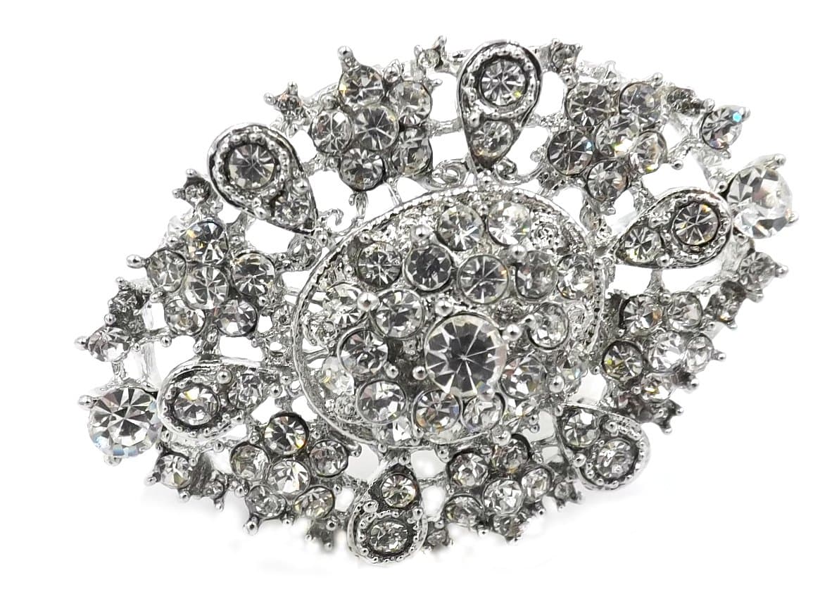 Vintage Style Large Rhinestone Brooch Pin - Crystal Brooch - Wedding Bridal Bouquet