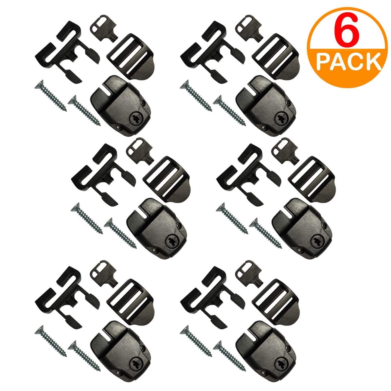 Genleas 6 Pack Spa Hot Tub Cover Broken Latch Repair Kit Clip Lock with Key and Hardware