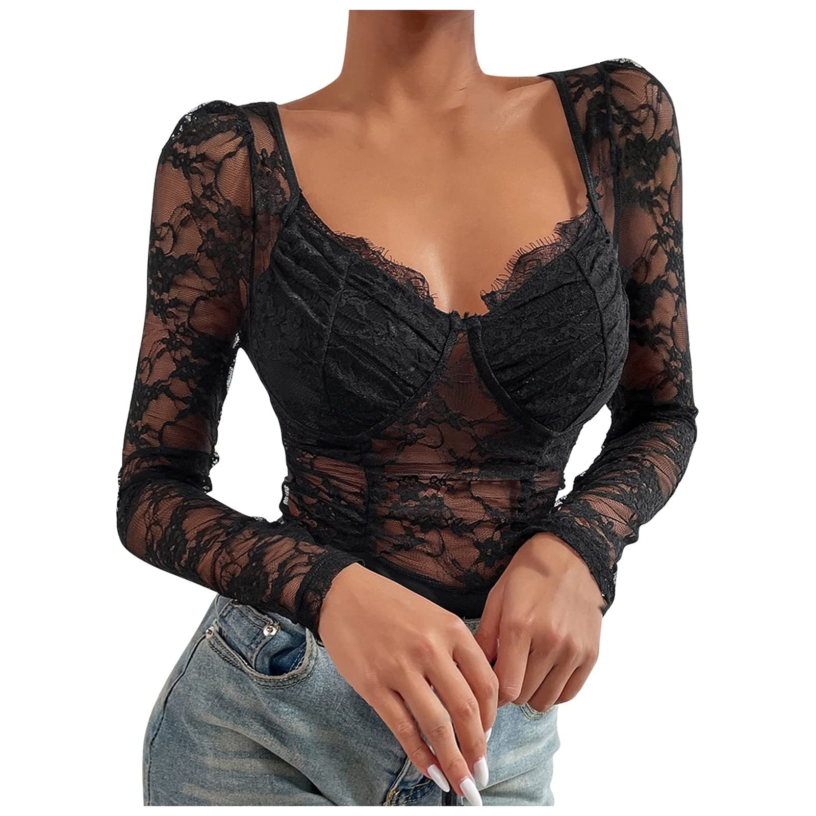 Women Teddy Lingerie Hollow Out One Piece Suit Transparent Fishnet Bodysuit Mesh Teddy Lingerie