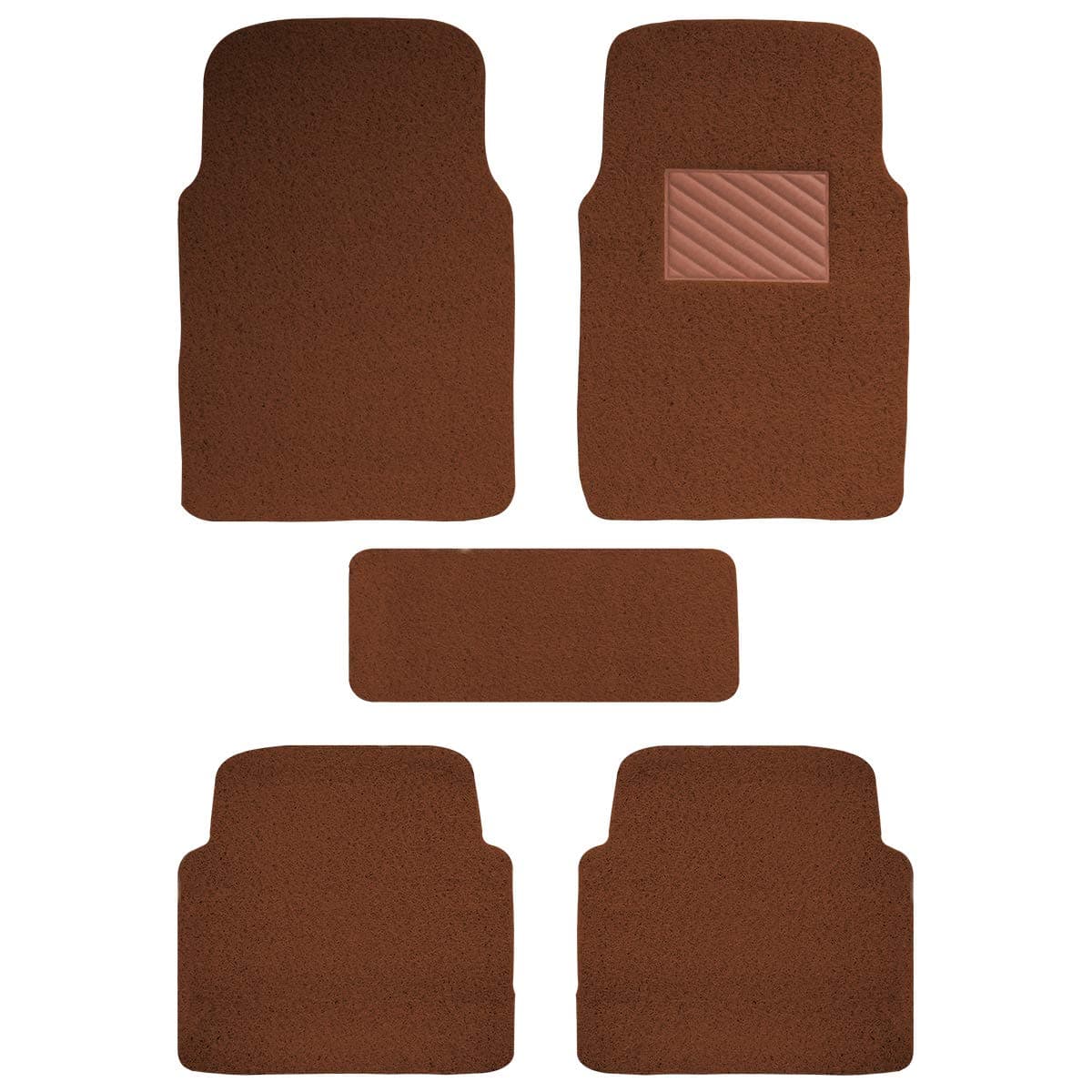 Autofurnish Anti Skid Curly Car Foot Mats (Tan) Compatible with Toyota Innova Crysta