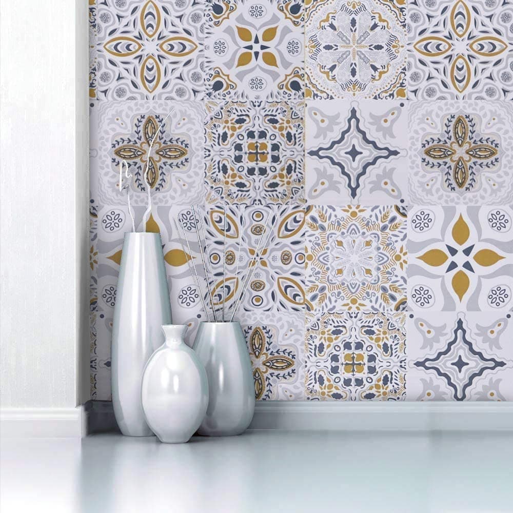 Timeet Self Adhesive Wallpaper Thicken Glossy Tile Kitchen Wallpaper