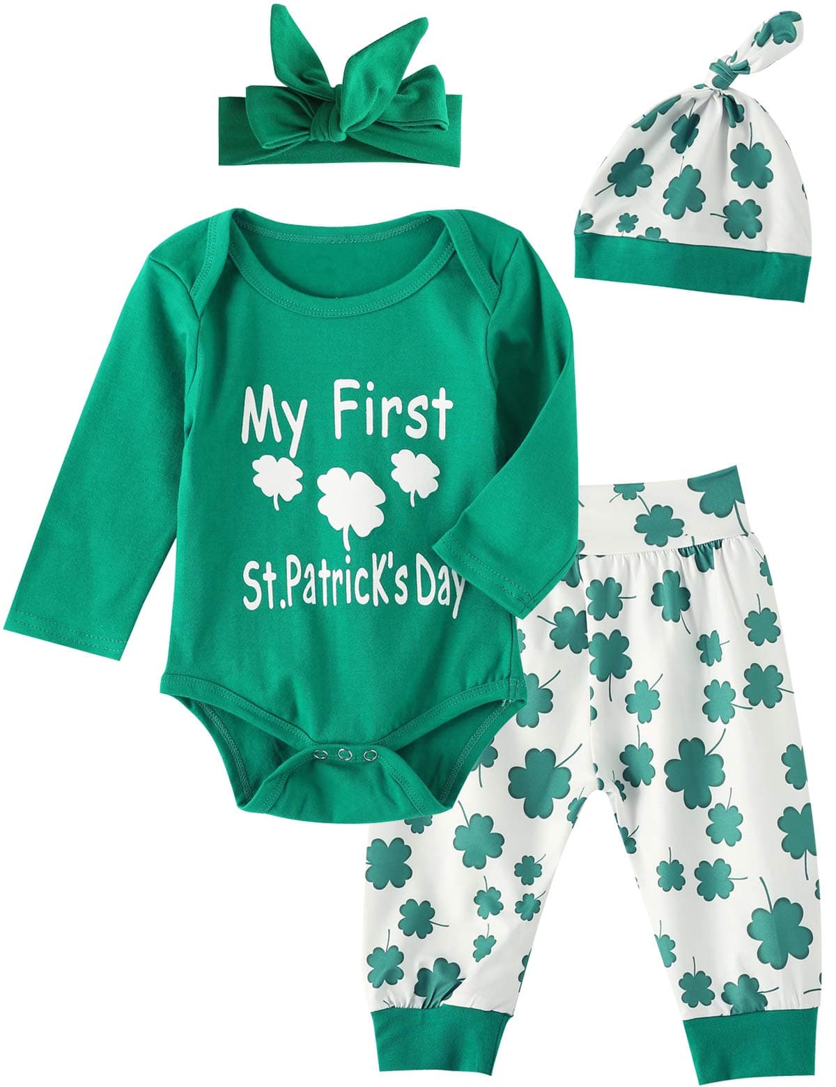 Aslaylme Baby Boy Girls St. Patrick's Day Outfit Newborn Saint Patrick's Day Clothes First St. Patrick's Day Bodysuit