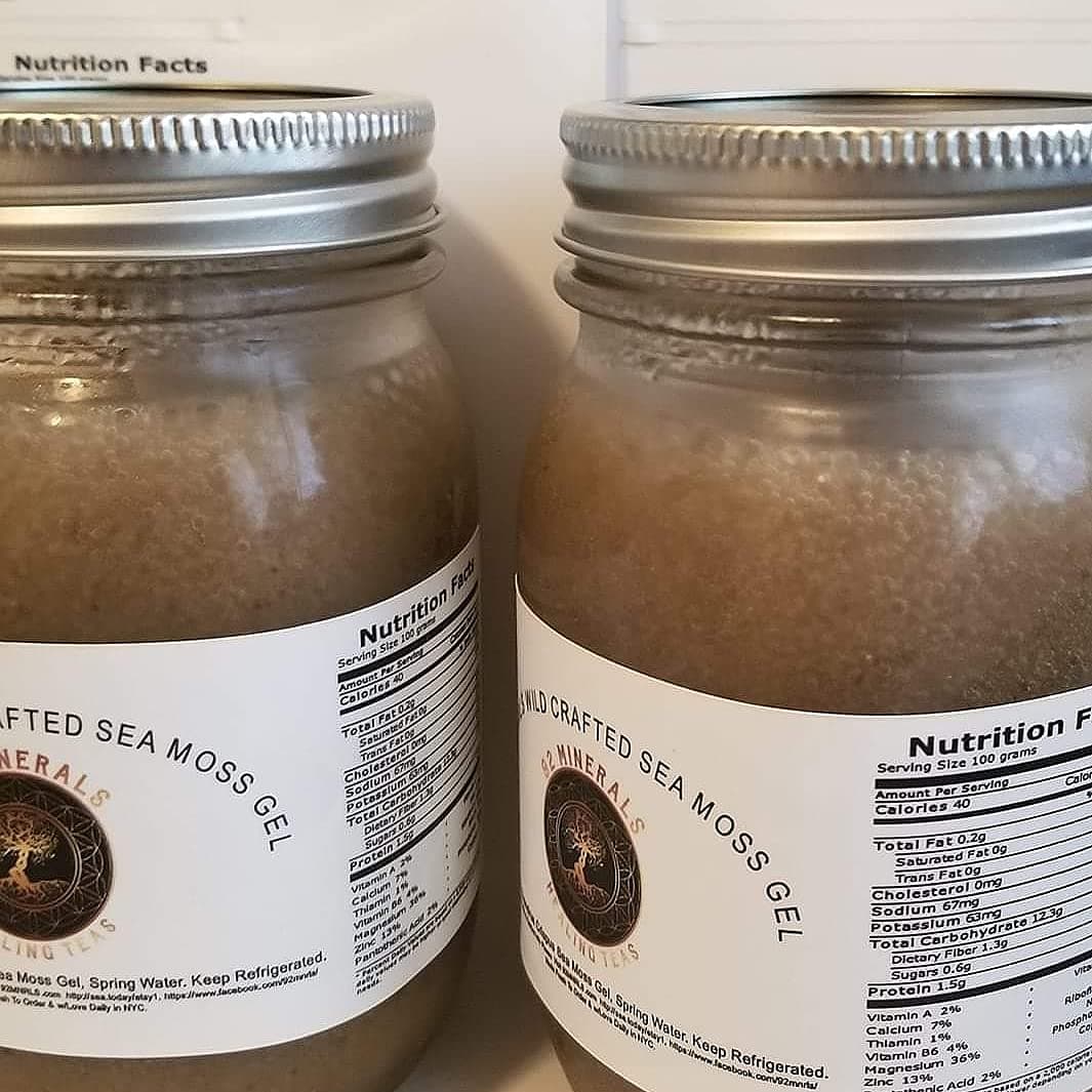 Irish Sea Moss Gel - 2 - 8oz - Premium, Raw, Alkaline, Vegan, Wild Chondrus Crispus. (by 92MNRLS/Luxury Savings)