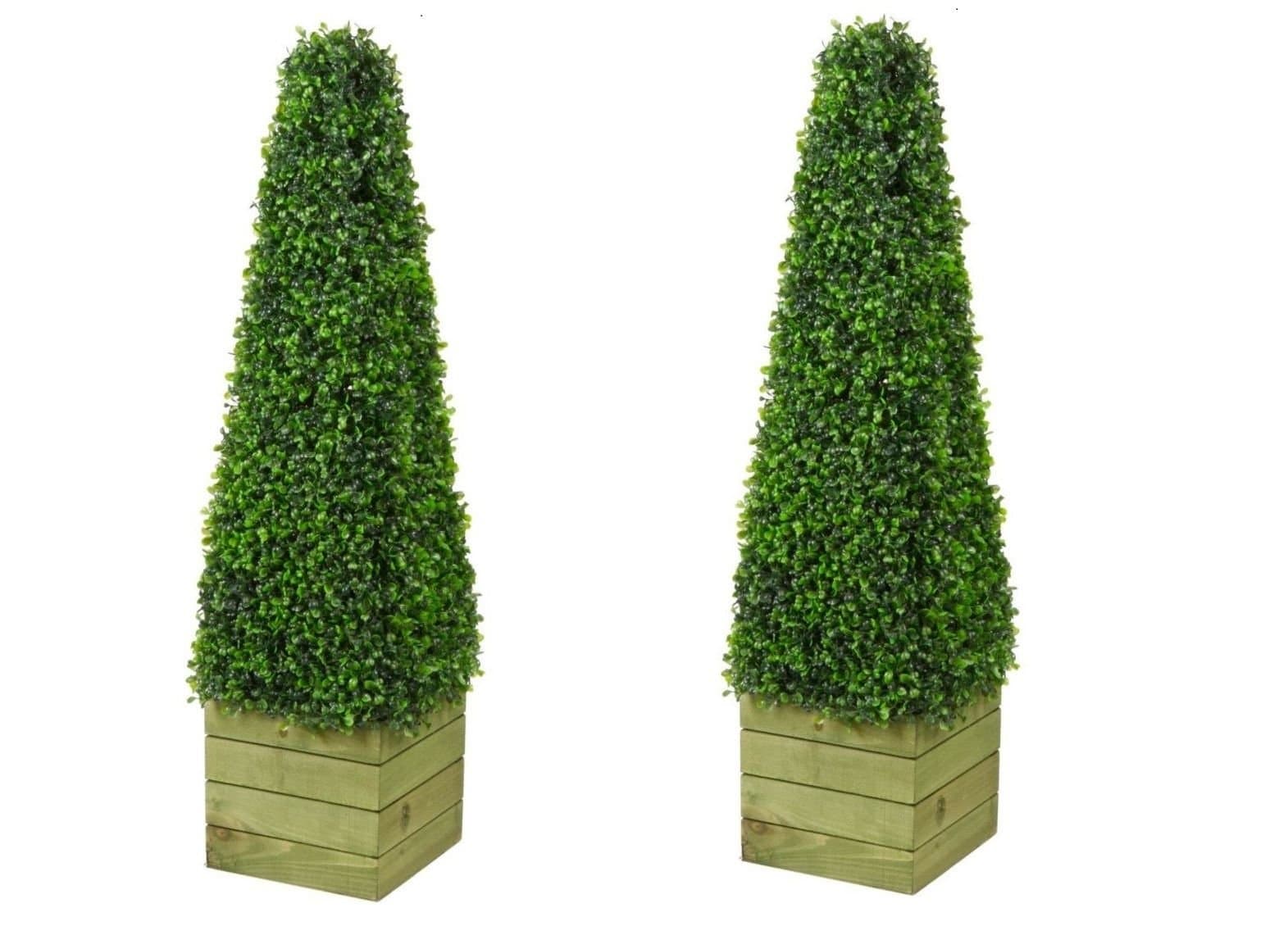 2 x Artificial Tree: 3ft Pyramid Cone