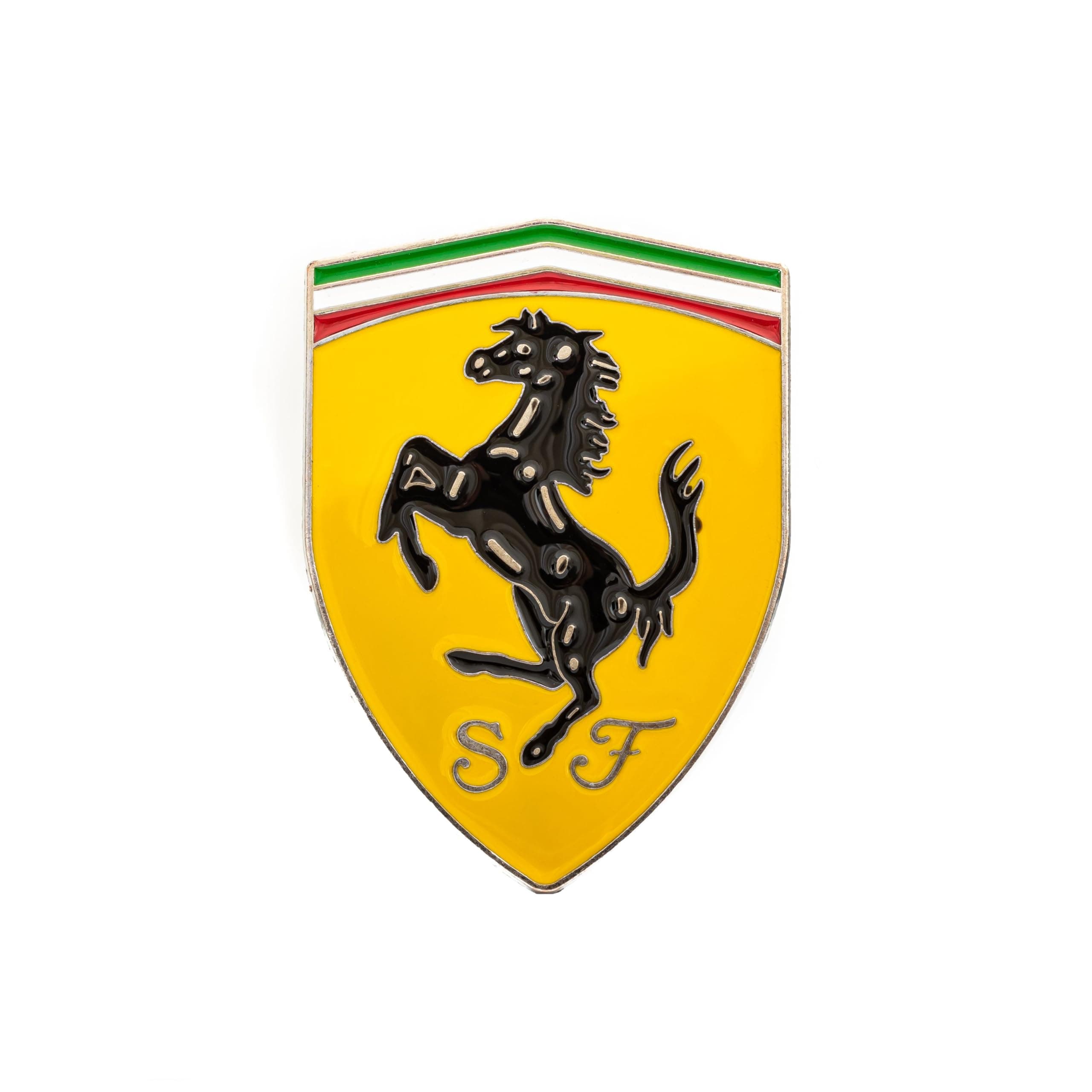 3D Emblem for Ferrari Fans – 3"" x 2.5"" Yellow and Black Resin Badge for Universal Application, Small