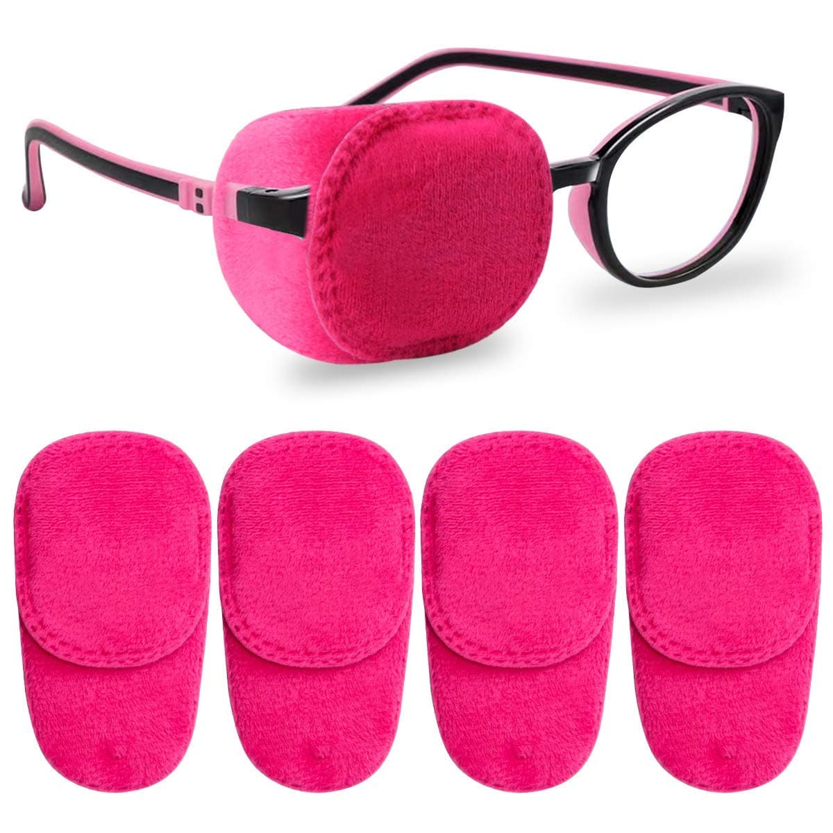 4 Pack Eye Patches for Kids Girls Boys, Right & Left Eye Patch for Glasses, Lazy Eye Patch for Children Treating Lazy Eye Amblyopia Strabismus and After Surgery (Pink)