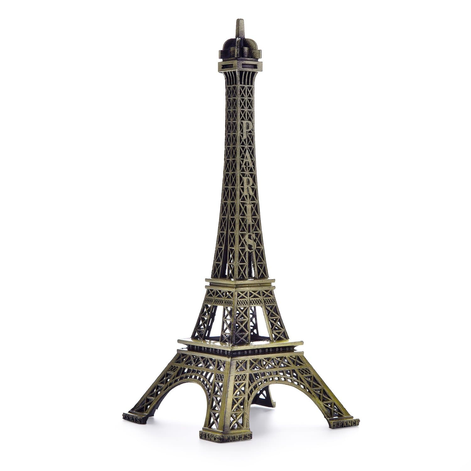 Bronze Metal Eiffel Tower Statue, 7inch Decorative Figurine Replica Stand Holder for Cake Topper Table Decor Gift Party Home Decoration