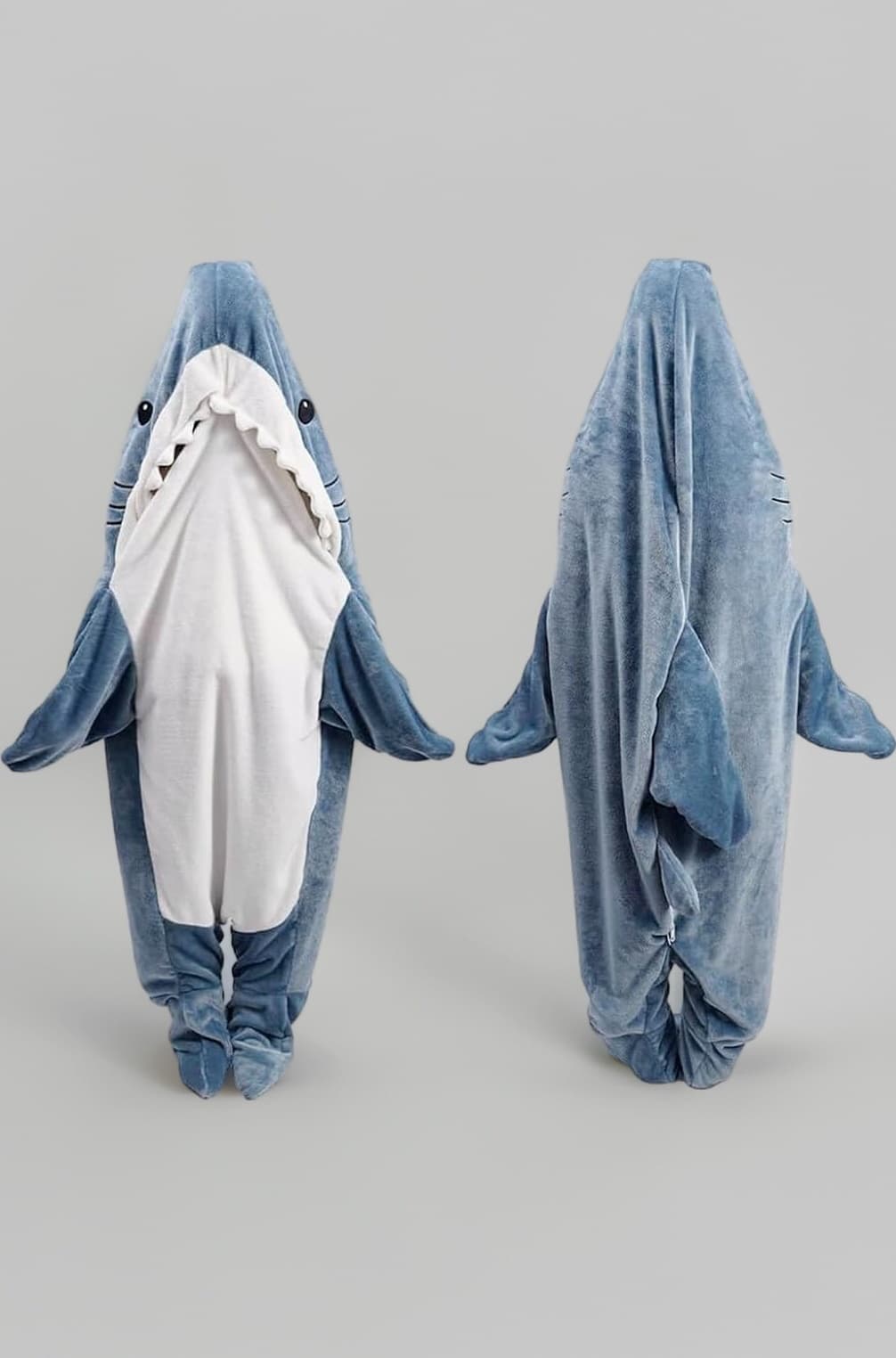 PALAY® Shark Blanket Pajamas for Women Men Adult Warm Fleece Blanket Soft Plush Wearable Blanket Hoodie Onesie Shark Sleeping Bag Party Halloween Costumes - (L, Suit for 155-168cm Height, 40-57 kg)