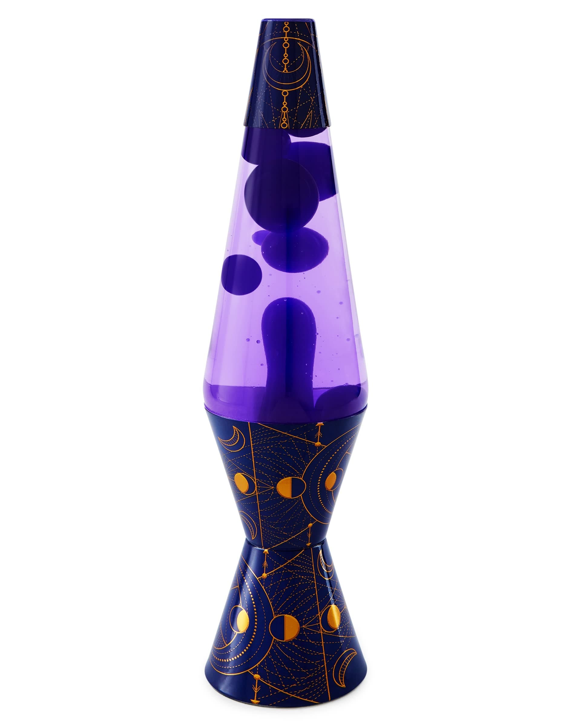 Spencer Gifts Blue and Purple Moon Phases Lava Lamp - 14.5 Inch | Globe, Base and Cap, and Bulb Included | Capacity: 20 oz.