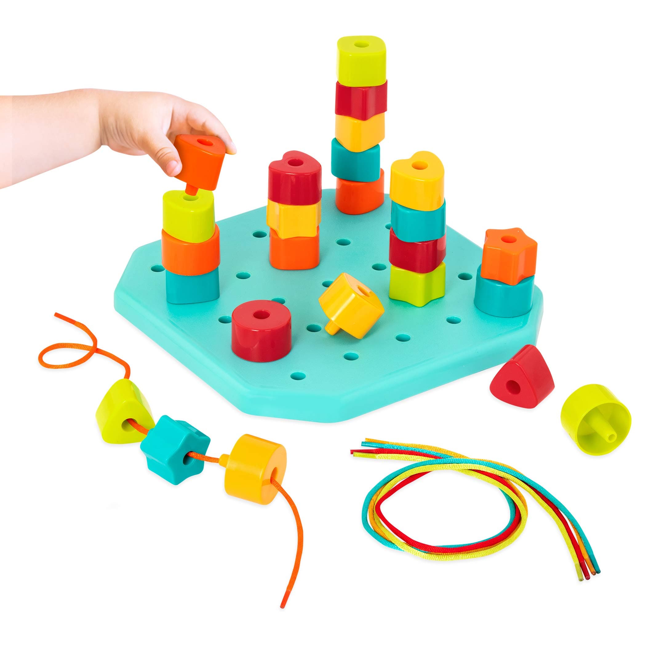 Battat – Toddler Peg Board – Stacking Peg Board Set – Fine Motor Skills Toy – Therapy Toy, 31 Pieces – 2+ Years – Count & Match Pegboard