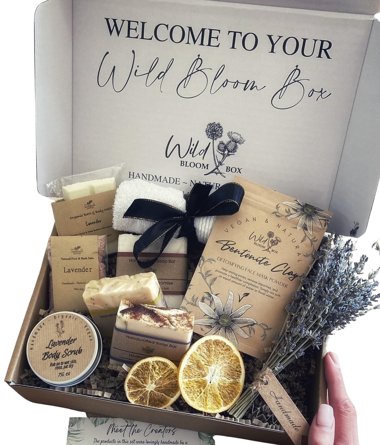 Handmade Vegan Bath Set, Pamper Gift Box, Self Care for Her, Friend Birthday Present, Mother's Day Spa Collection, New Mum Gift, Luxury Lavender Hamper