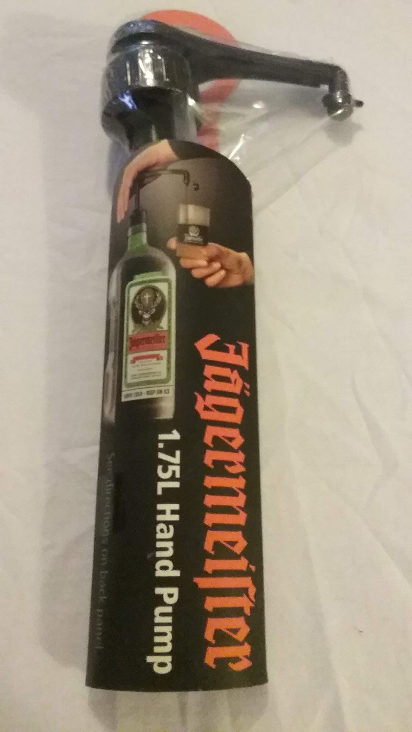 Jagermeister 1.75L Jager Bottle Shot Dispenser Hand Pump (black/clear)