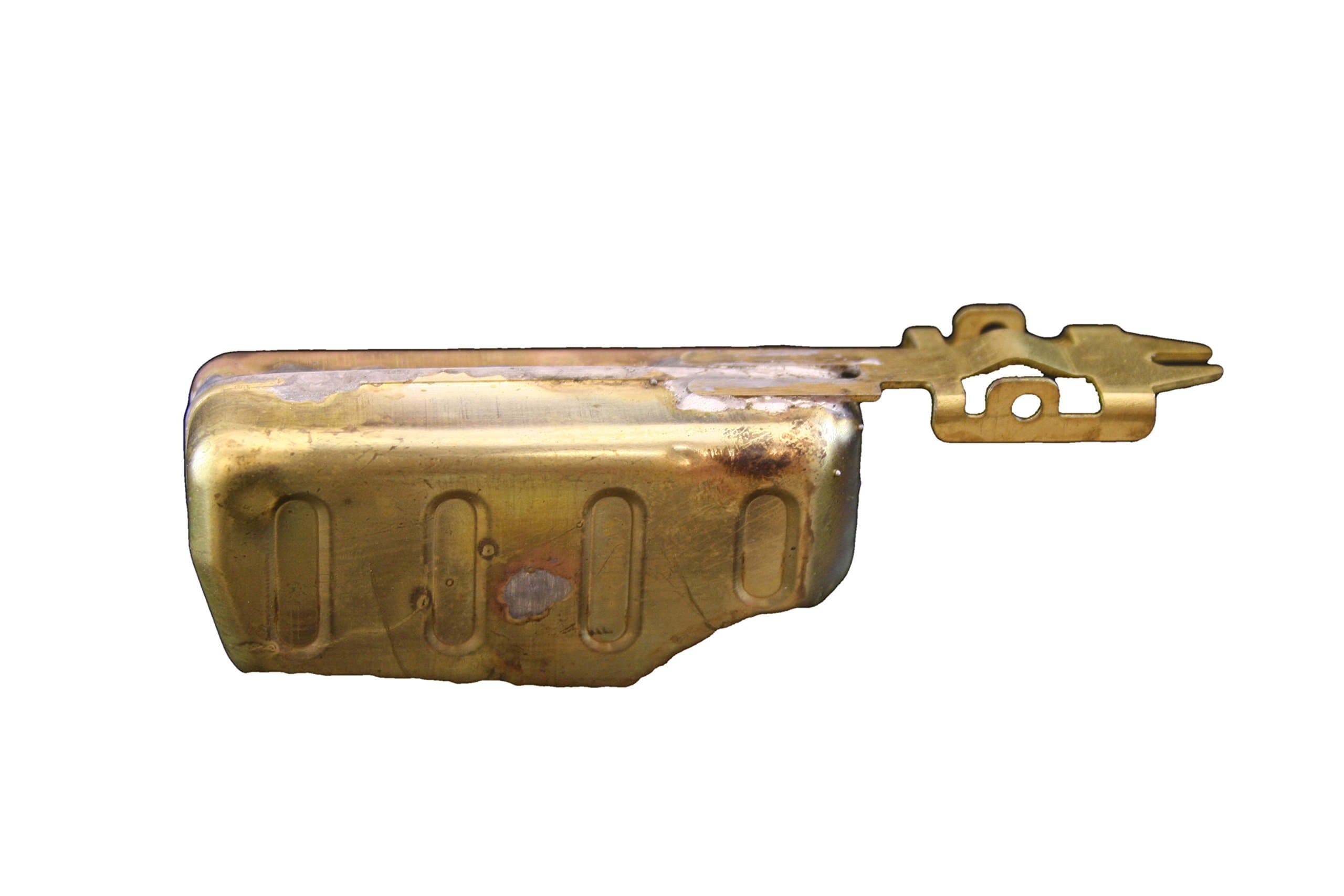 CARBURETOR FLOAT, ROCHESTER MODEL MV, BRASS REPLACEMENT FOR PN'S 7037022, 17051624, BWD CF 346B, STANDARDS FL 21, (1057)(POONTOON DIMENSIONS ONLY 2.226 X 1.075 X .771)